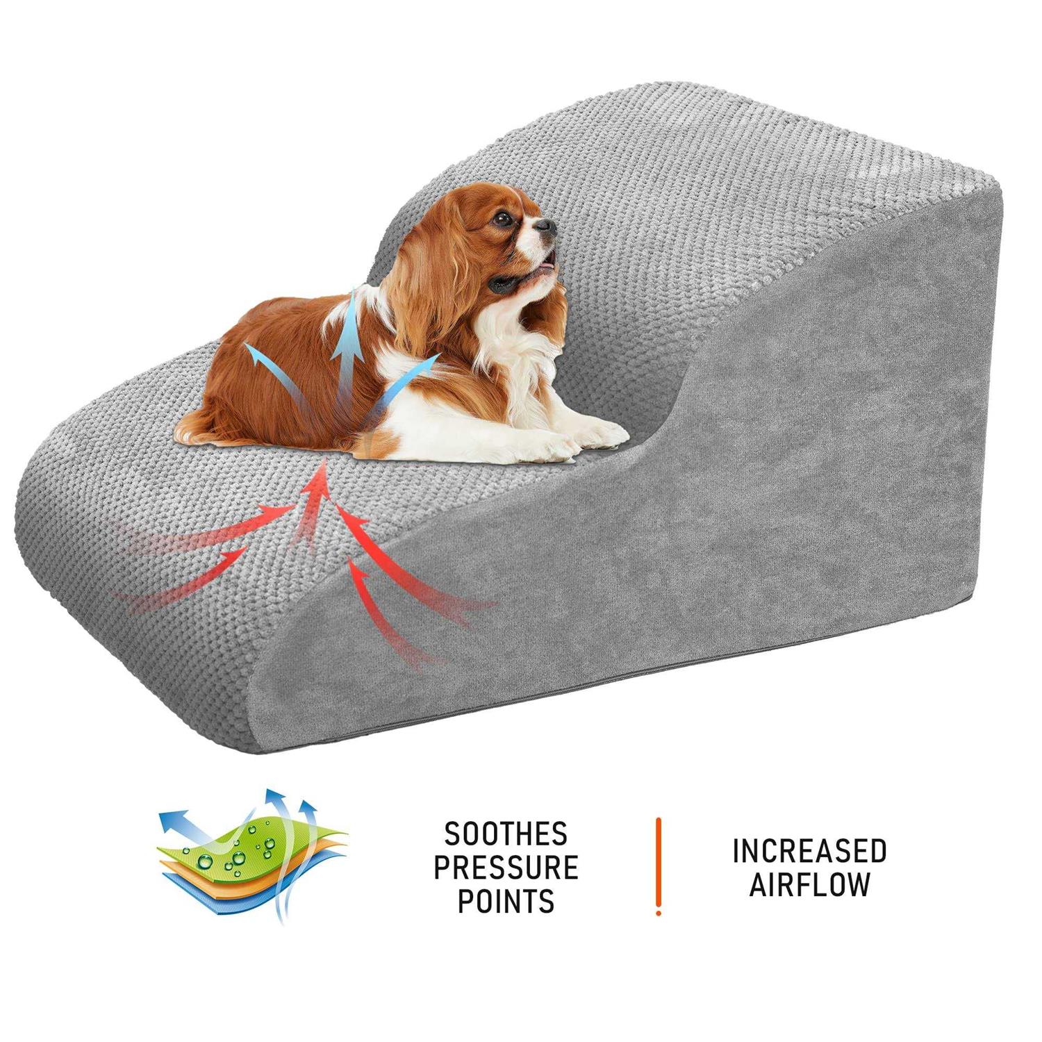 Heeyoo Dog Stairs for Small Dogs, High Density Foam Dog Ramp, Extra Wide Non-Slip Pet Steps for High Beds Or Couch - Healthber