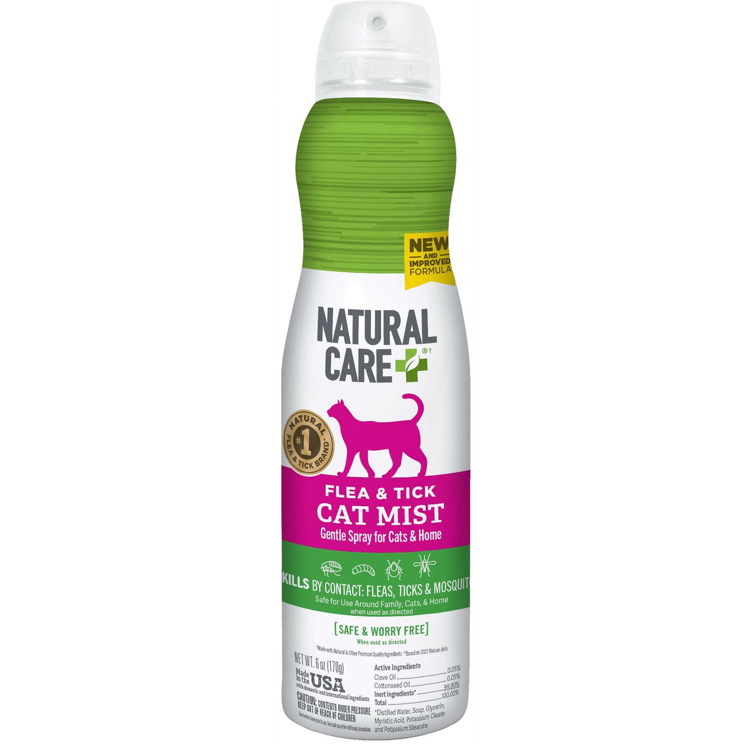 Natural Care Flea & Tick Spray for Cats - Healthber
