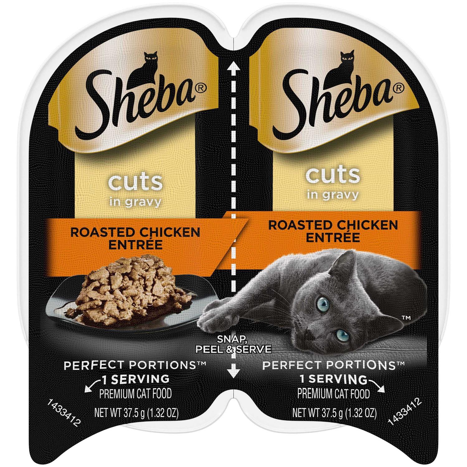 Sheba Perfect Portions Cuts in Gravy Roasted Chicken Entree Wet Cat Food - Healthber