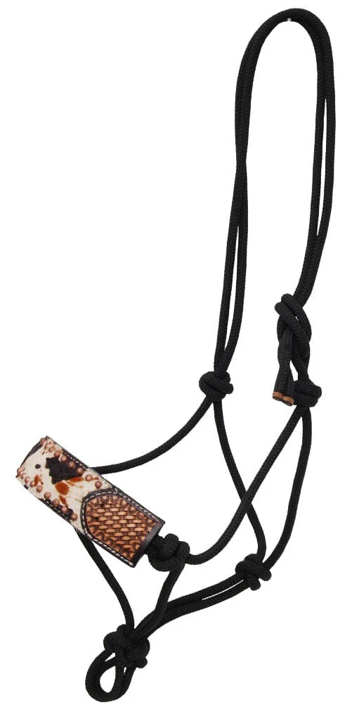 Rafter T Peppered Hide Rope Halter - Healthber