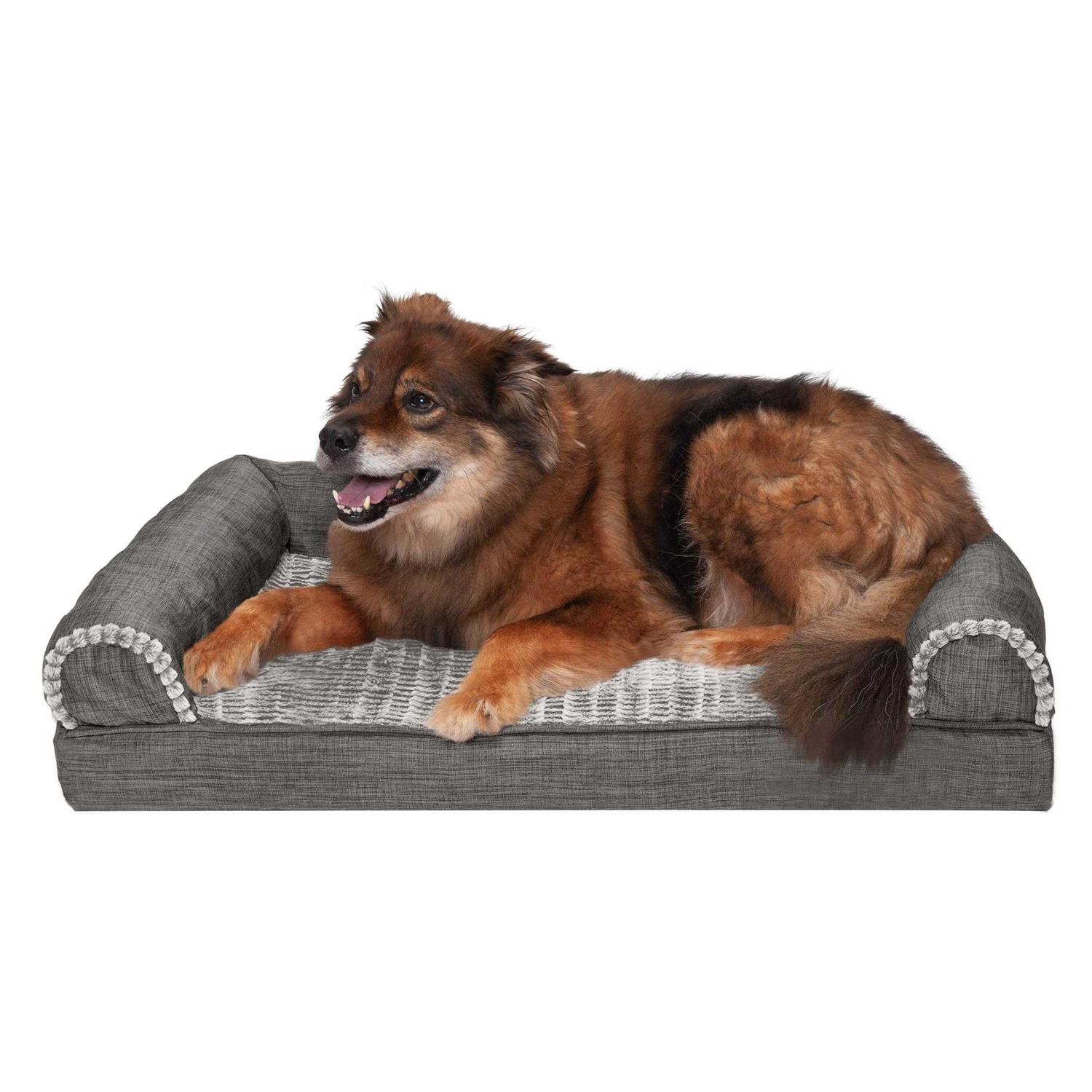 FurHaven Luxe Fur & Performance Linen Sofa Bed - Healthber