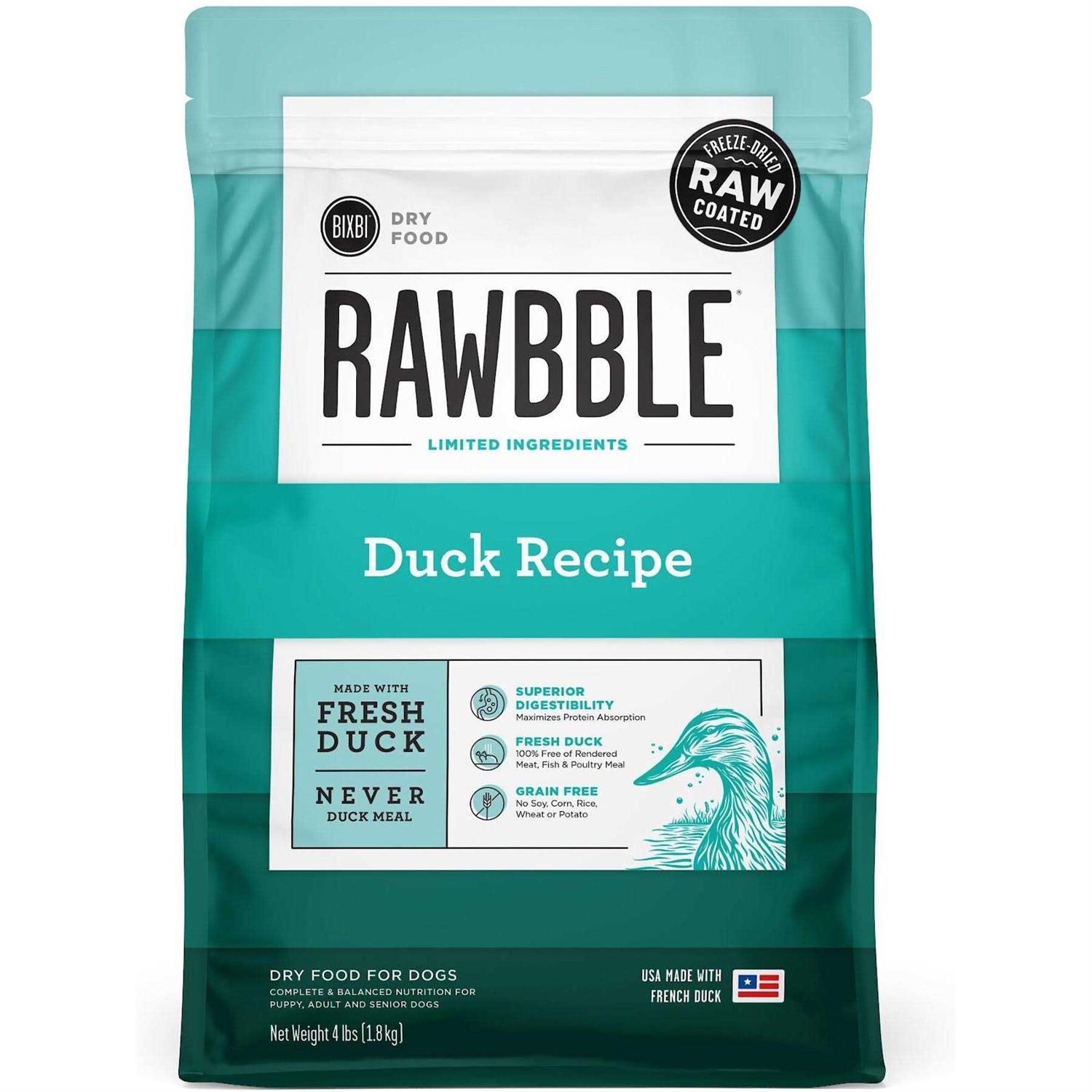 BIXBI Rawbble Duck Recipe Dry Dog Food - Healthber