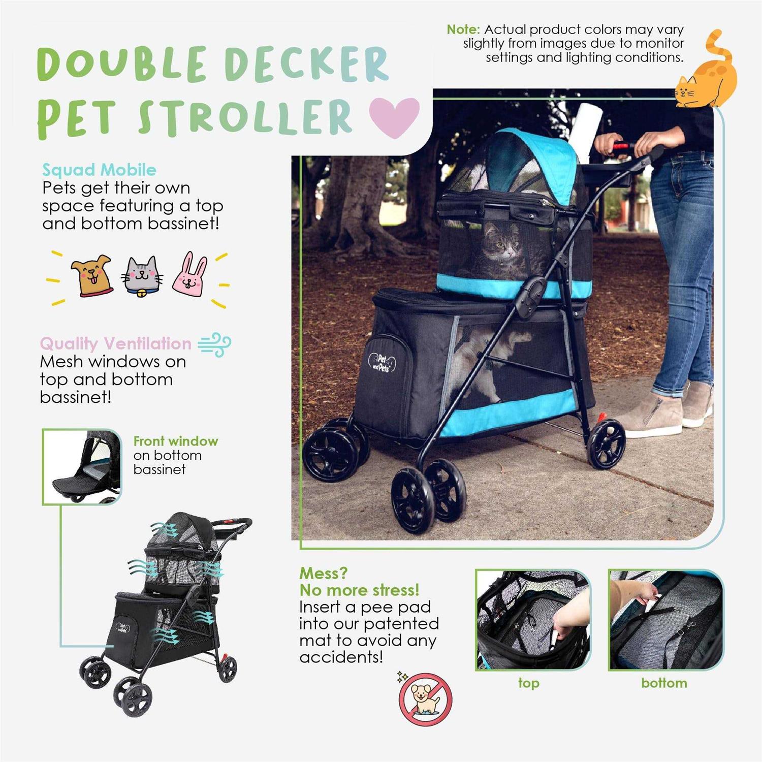 Petique Double Decker Pet Stroller - Healthber
