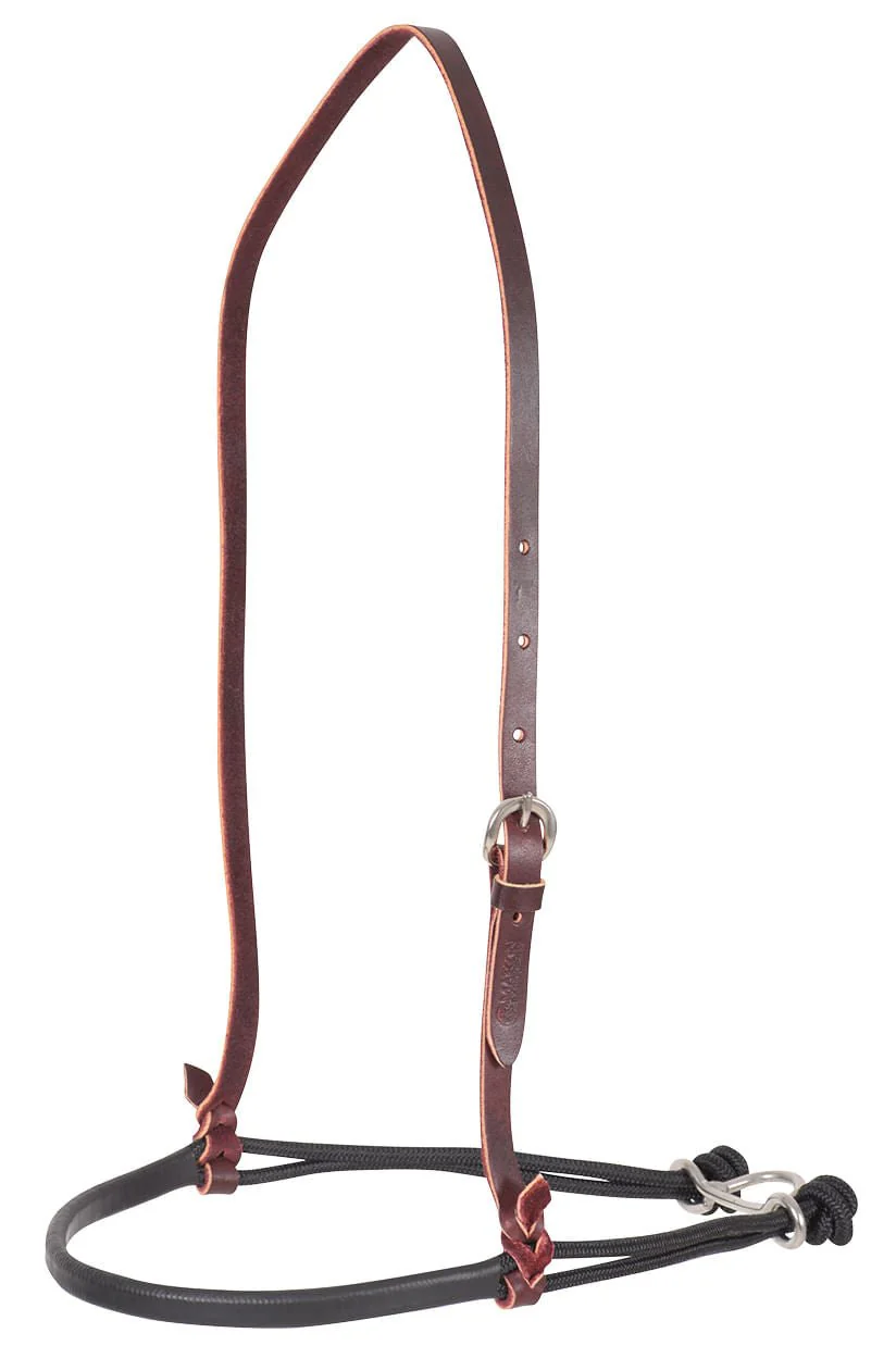 Martin Saddlery Nylon Double Rope Noseband with Shrink Tube Cover, Black - Healthber