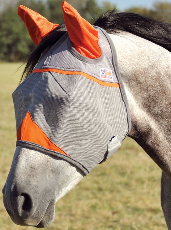 Cashel Crusader Fly Mask with Ears, Orange - Healthber