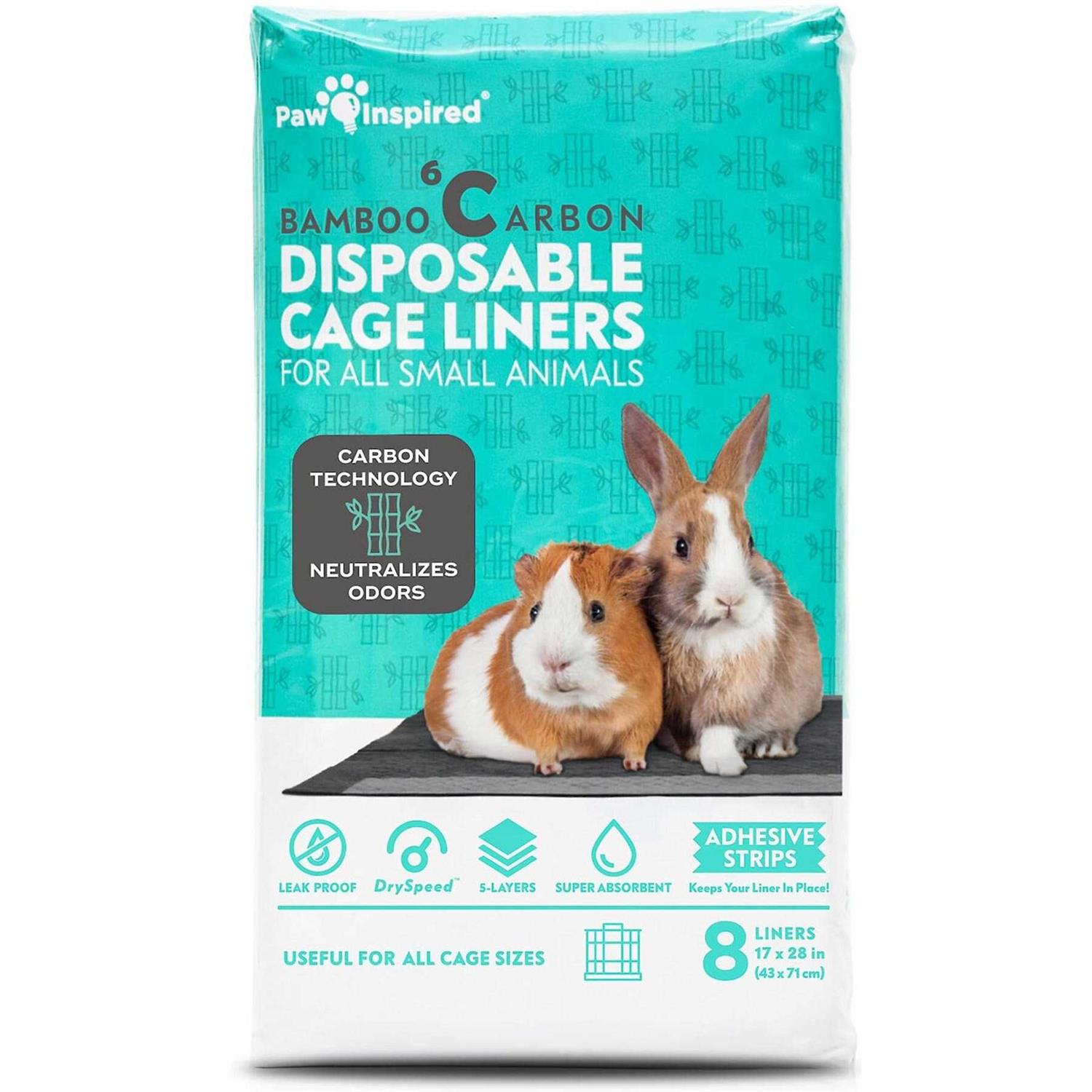 Paw Inspired Disposable Guinea Pig Cage Liners Bamboo Charcoal Odor Controlling - Healthber
