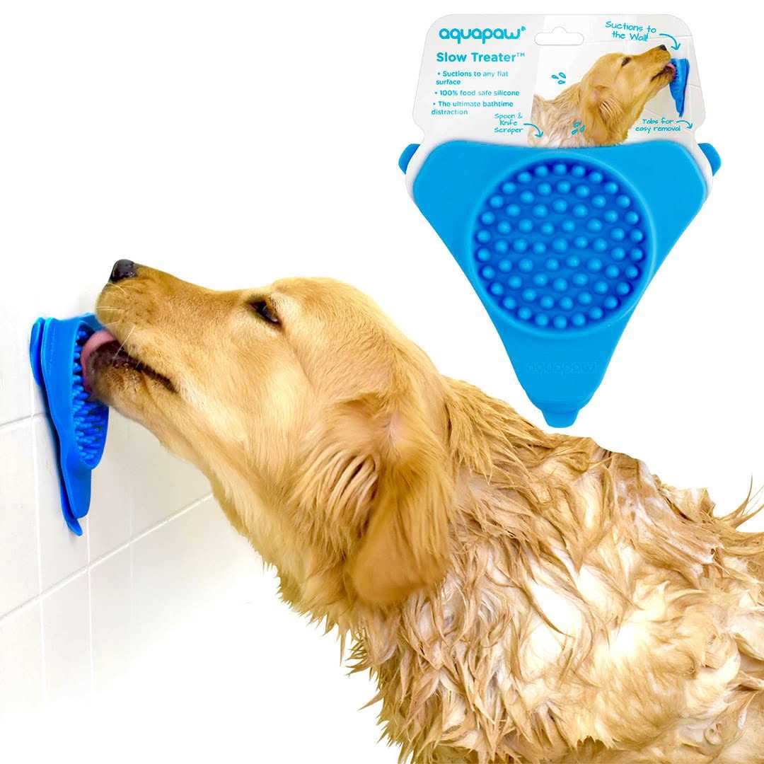 Aquapaw Slow Treater Blue Silicone Treat Feeder for Cats/Dogs - Healthber