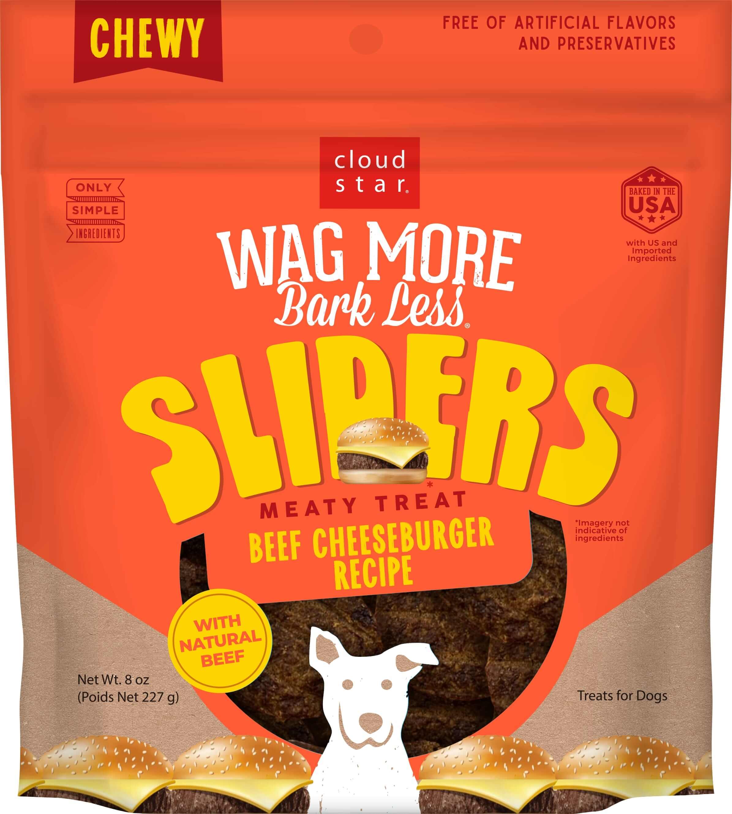 Cloud Star Wag More Bark Less Sliders Dog Treats, 8 oz - Healthber