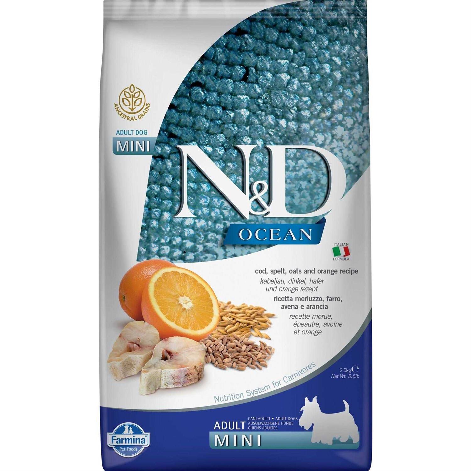 Farmina N&D Ancestral Grain Ocean Cod & Orange Adult Mini Dry Dog Food - Healthber