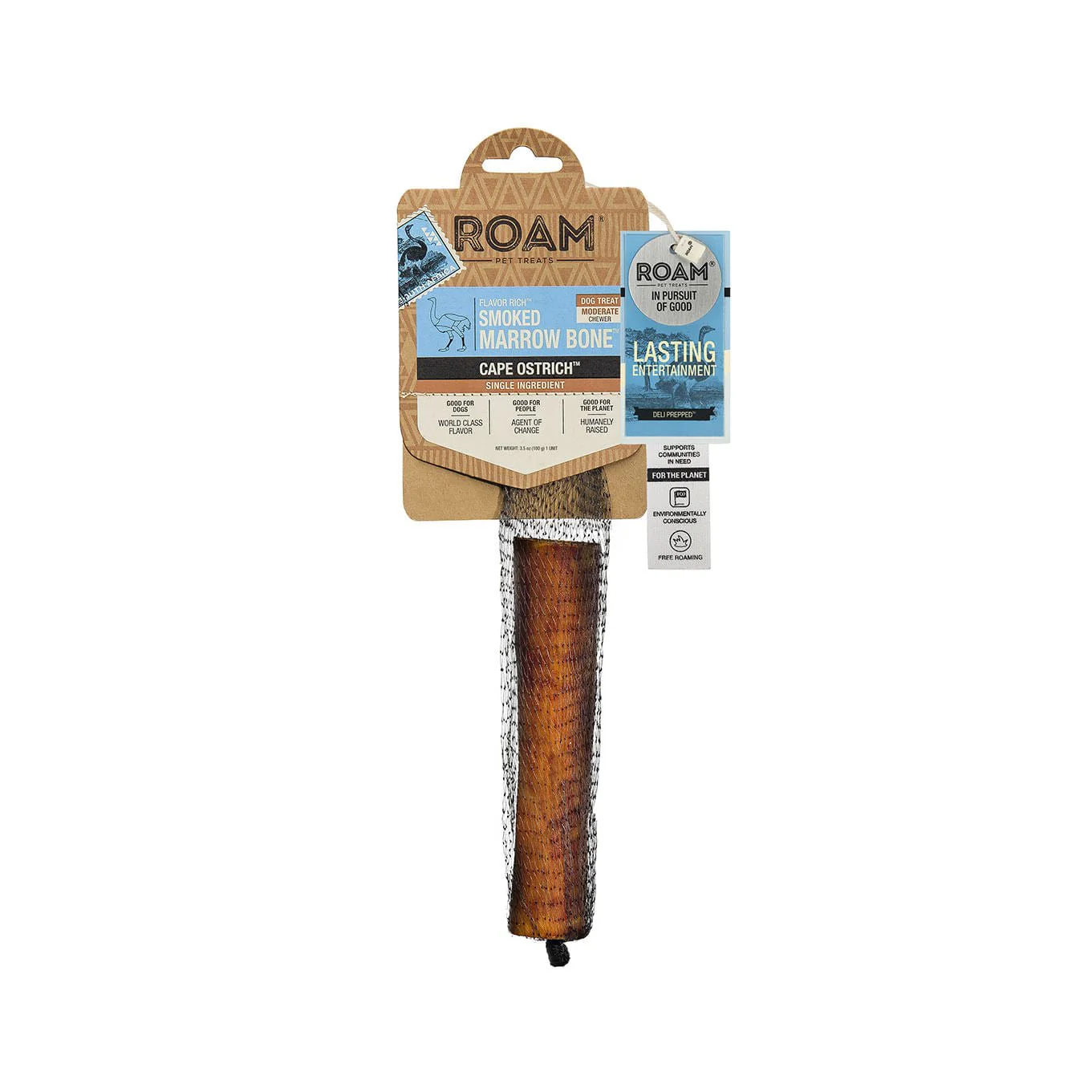 Roam Dog Treats Smoked Marrow Cape Ostrich Bone - Healthber