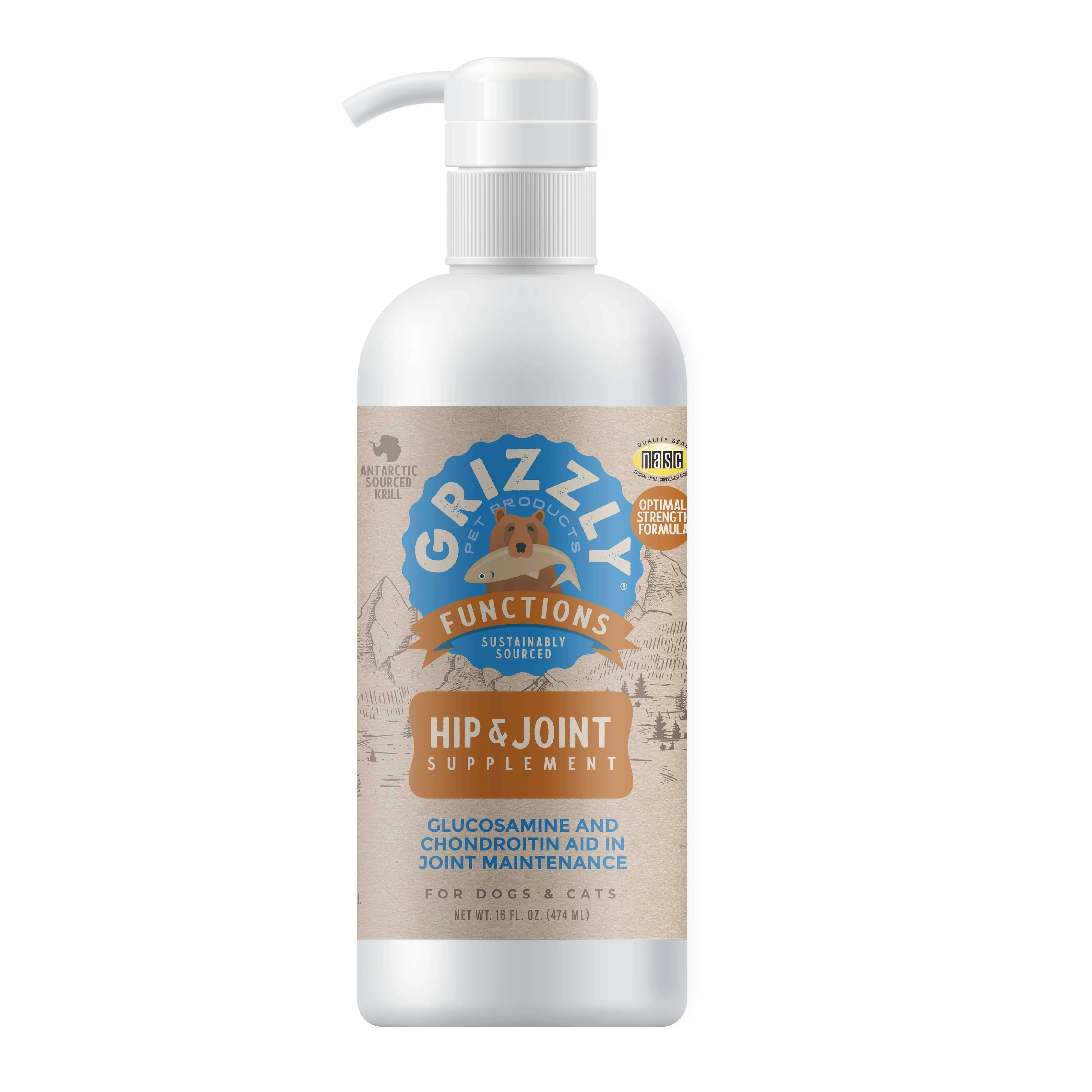 Grizzly Joint Aid - Liquid Hip and Joint Supplement for Dogs and Cats - Healthber