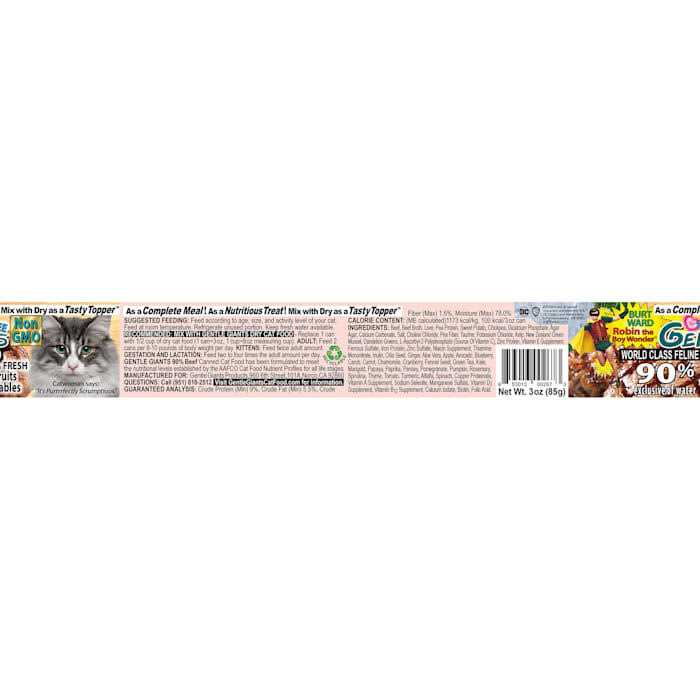 Gentle Giants Natural Non-GMO Beef Cat & Kitten Can Food - Healthber