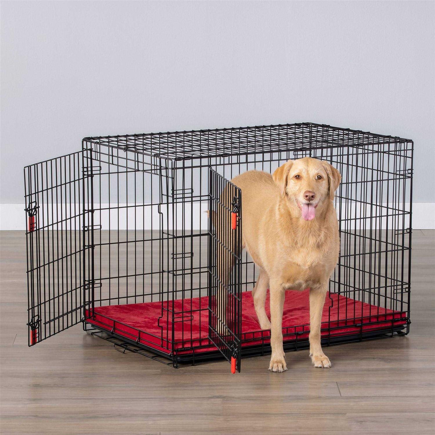KONG Ultra-Strong Double Door Wire Dog Crate with Divider Panel - Healthber