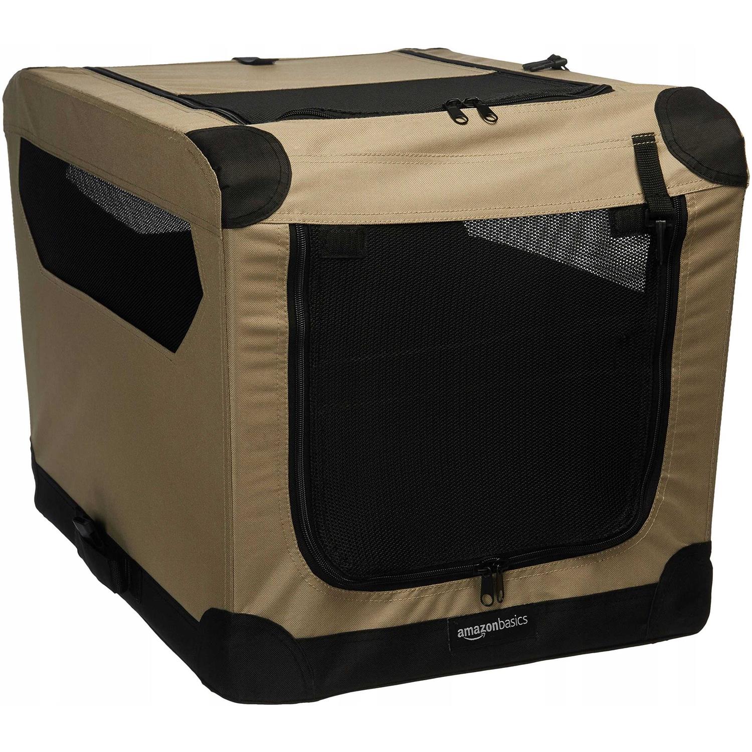 Amazon Basics 2-door Soft-sided Folding Travel Crate Dog Kennel - Healthber