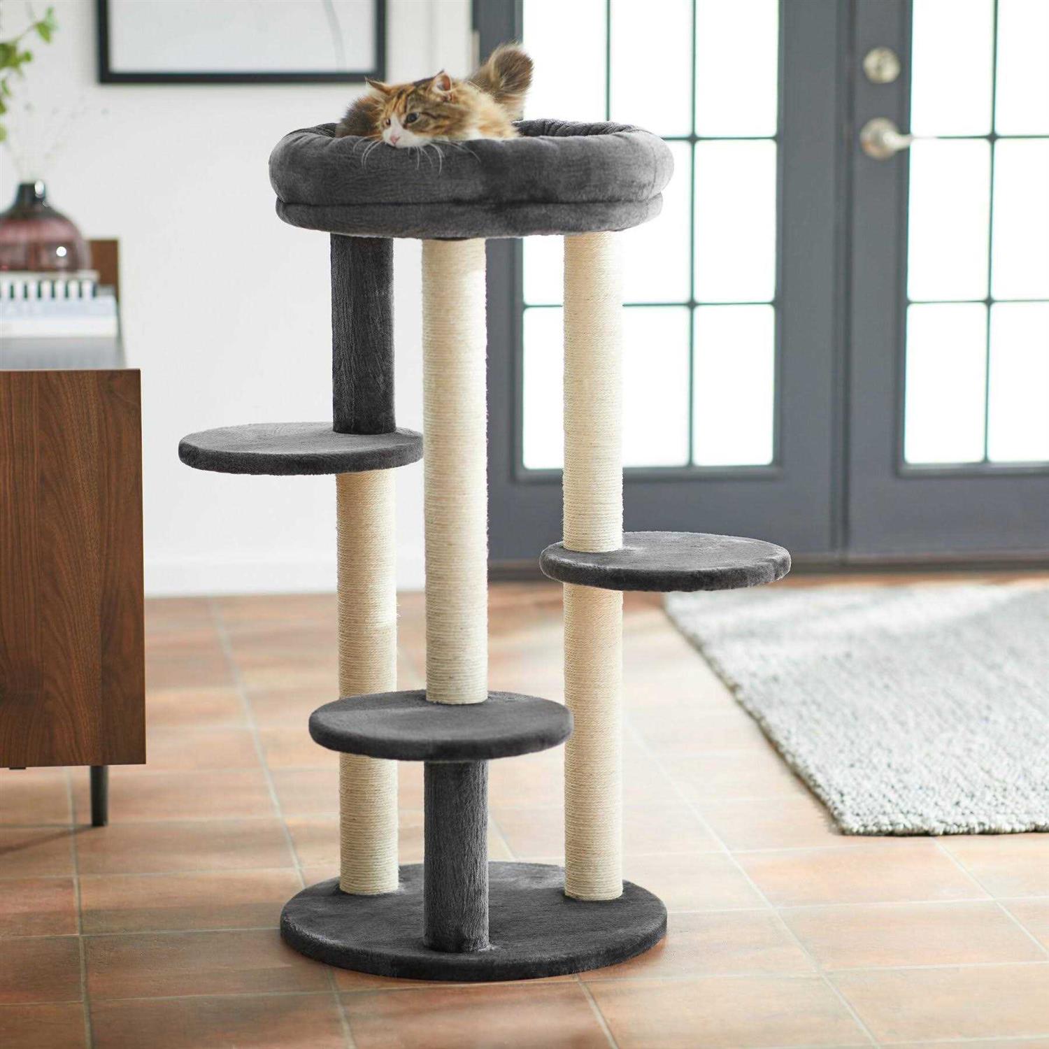 Frisco 41-in Faux Fur Cat Tree - Healthber