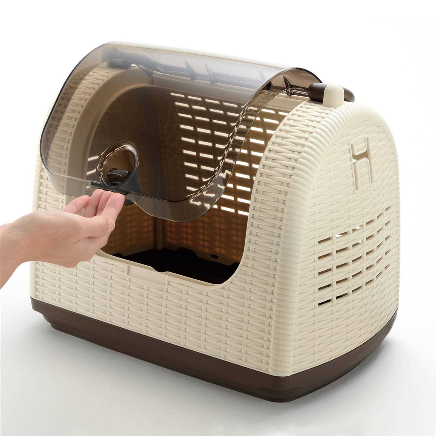 Richell Faux Wicker Pet Carrier - Healthber