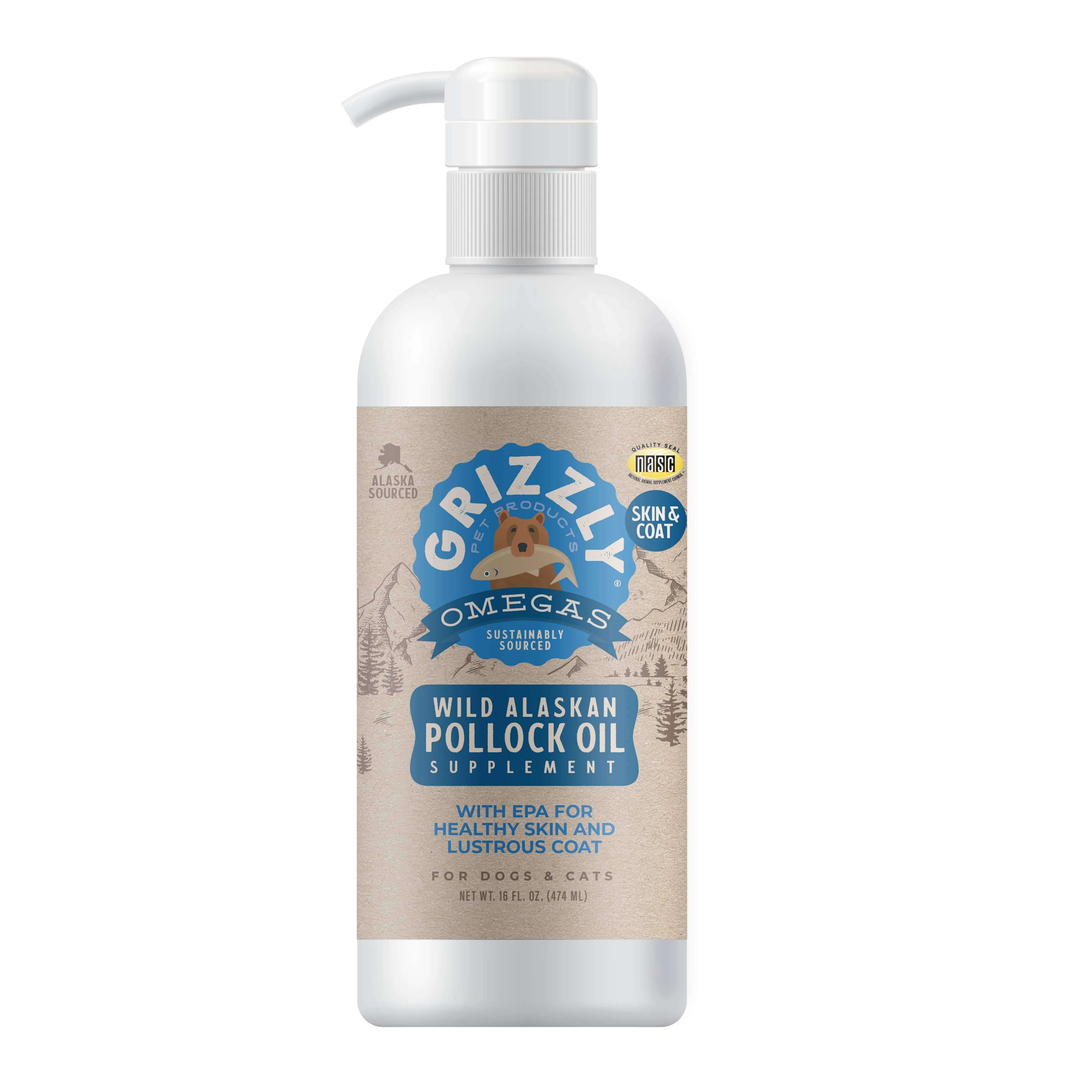 Grizzly Pollock Oil Dog Food Supplement - Healthber
