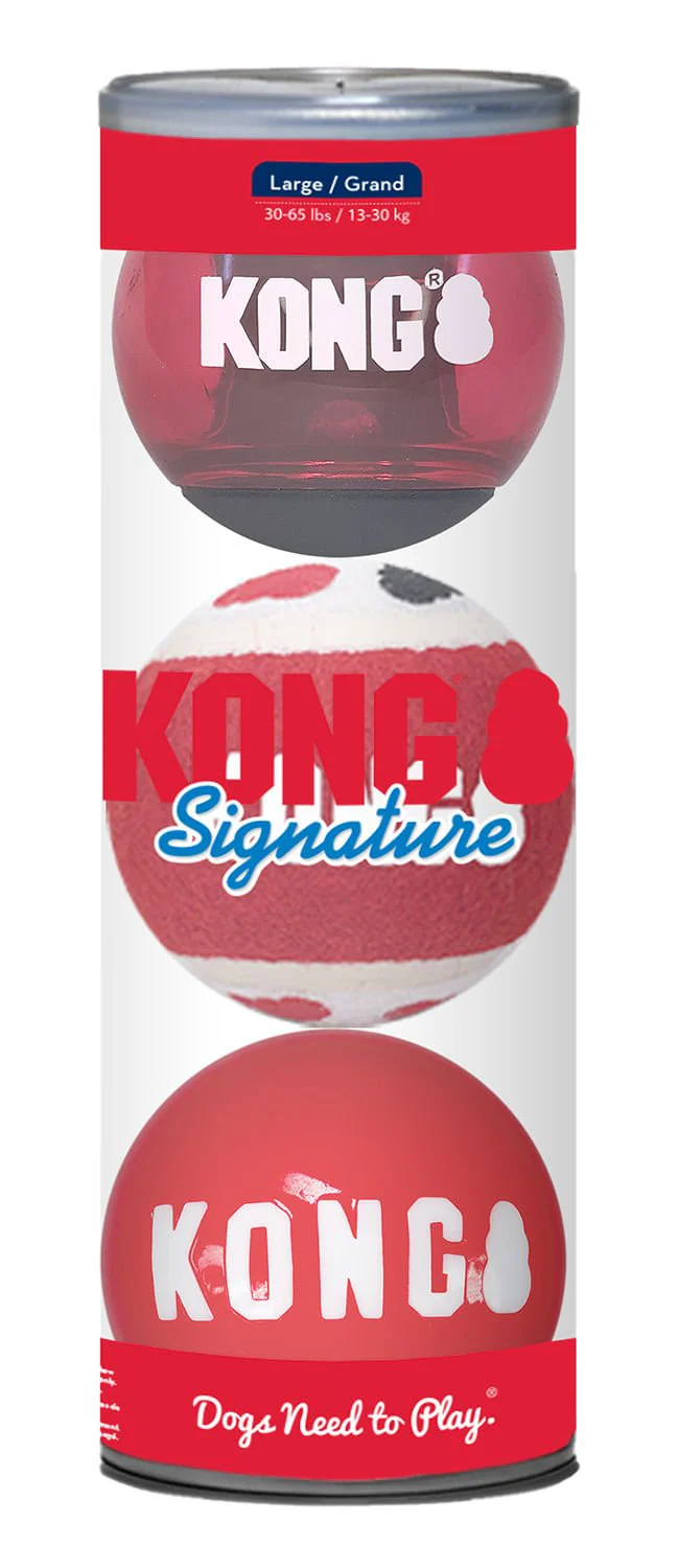 KONG Signature Balls, 3pk Asst LG - Healthber
