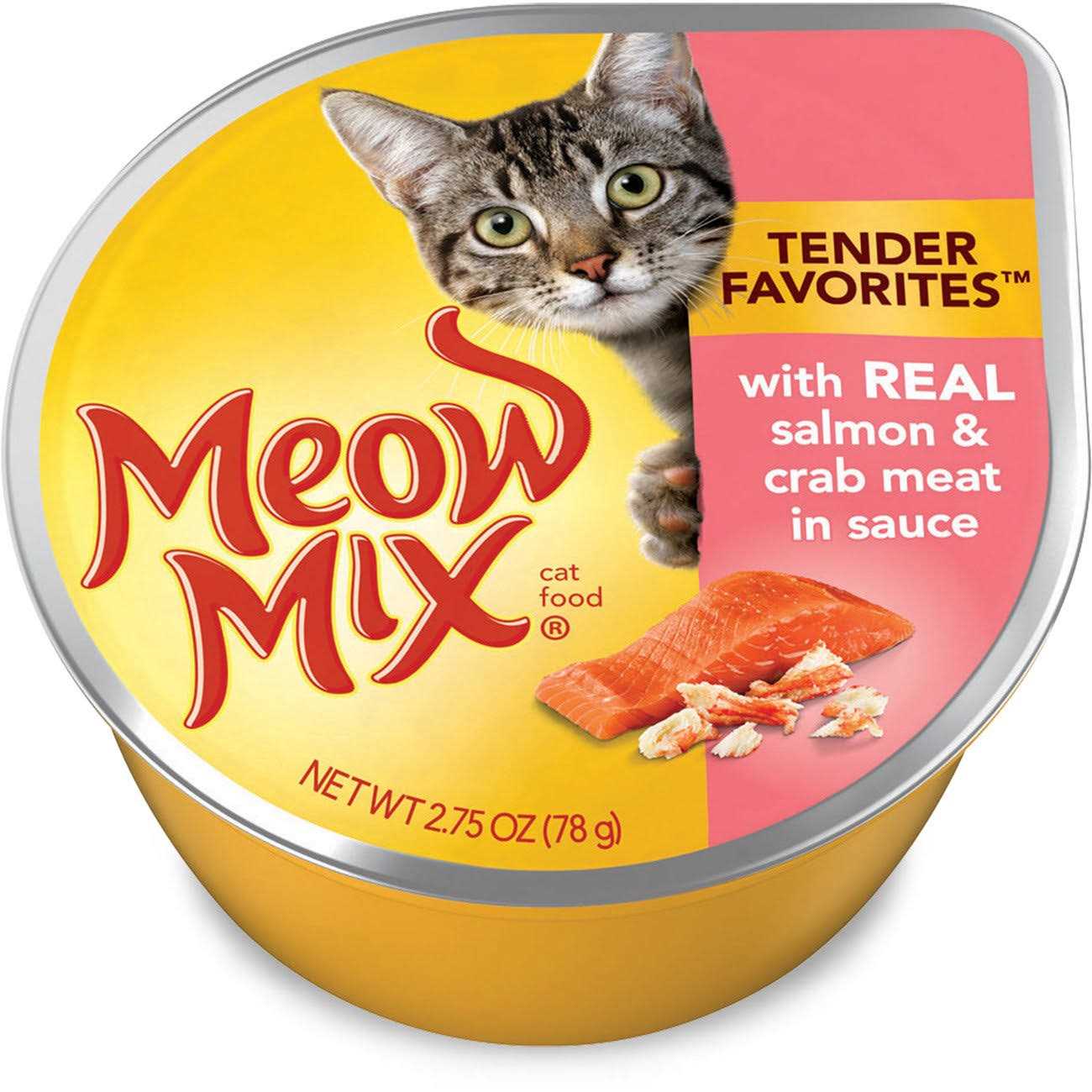 Meow Mix Tender Favorites with Real Salmon & Crab in Sauce Wet Cat Food - Healthber