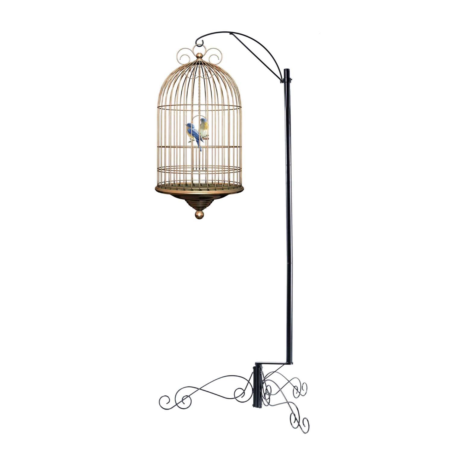 HOHIYA 61 Inch Bird Cage Stand Shepherd Hook Hanging for Pet Hummingbird Feeder Solar Light Lantern Hanging Plant Flower Basket Home Garden Max - Healthber