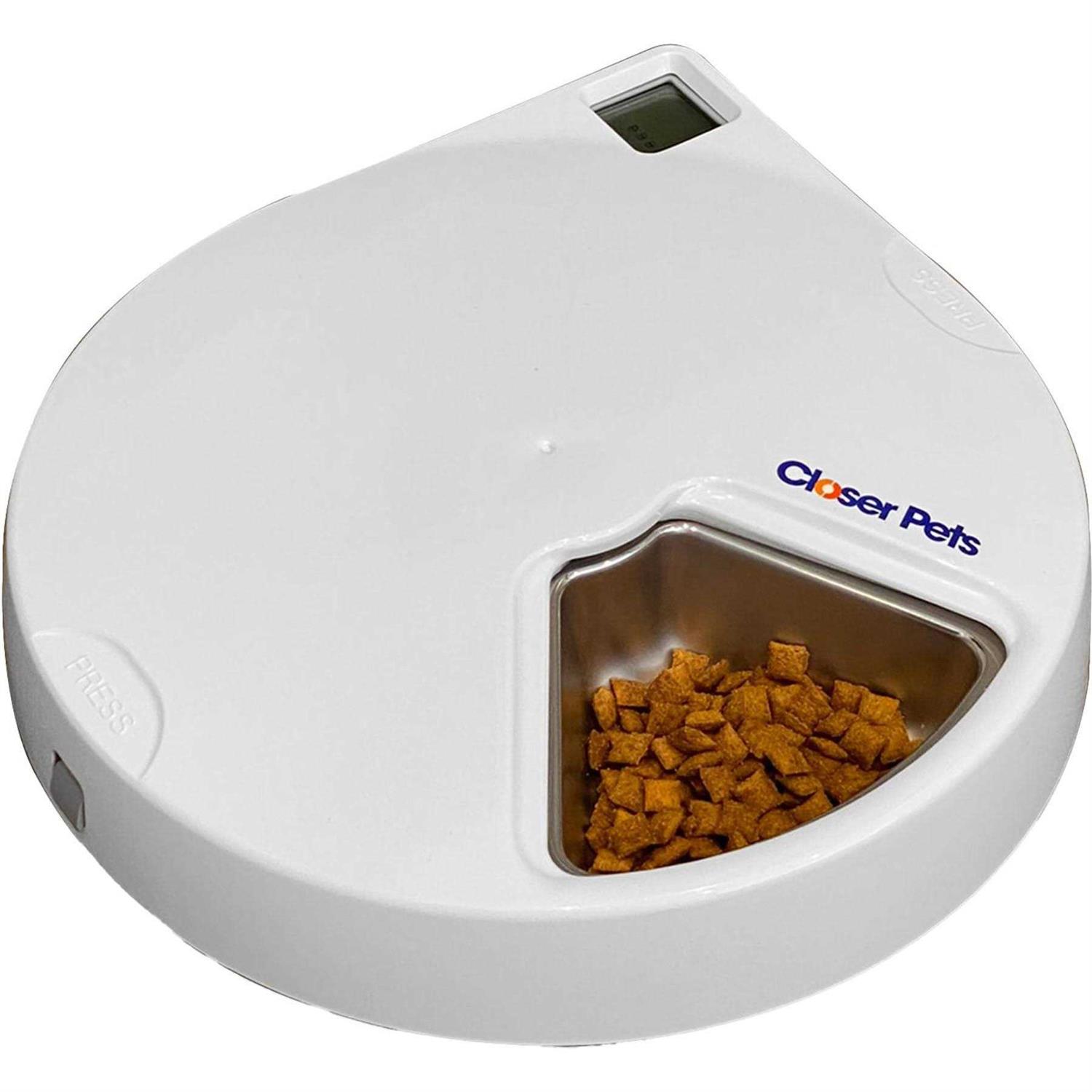 Closer Pets Five-meal Automatic Pet Feeder with Stainless Steel Bowl Inserts and Ice Packs - Healthber