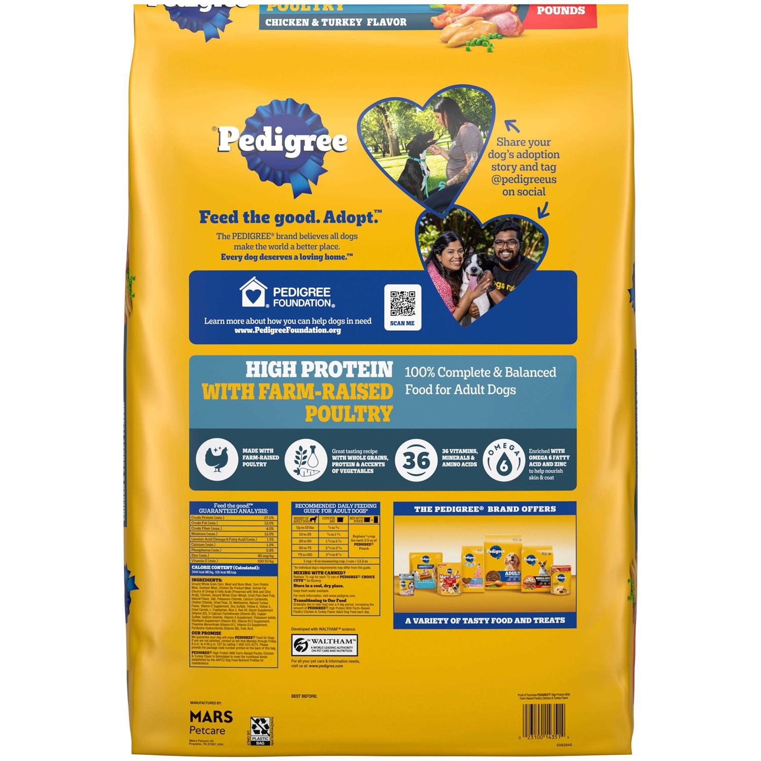 Pedigree High Protein Adult Dry Dog Food Chicken and Turkey - Healthber