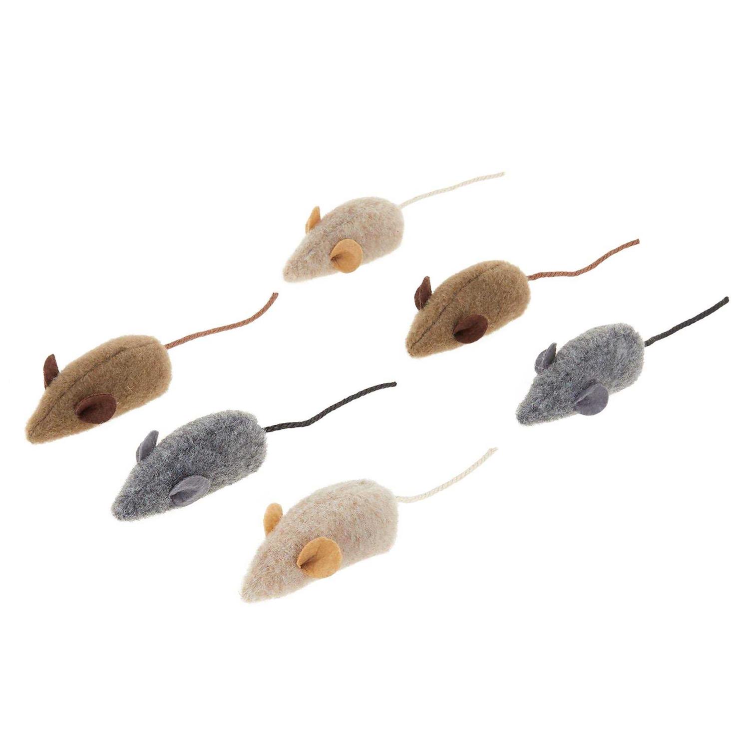 Whisker City Wool Mice Cat Toys - Healthber