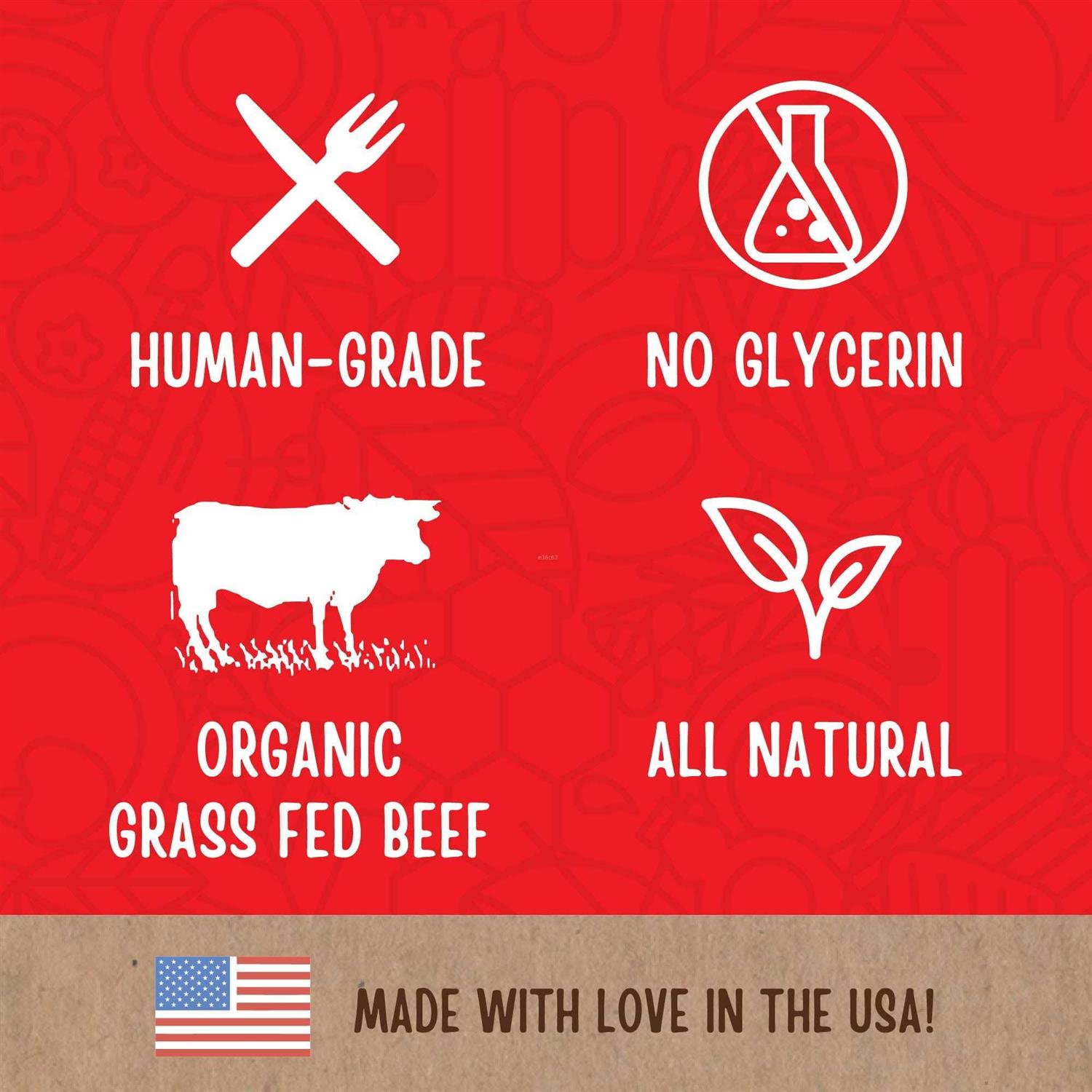 Full Moon Organic Beef Jerky Human-Grade Dog Treats - Healthber