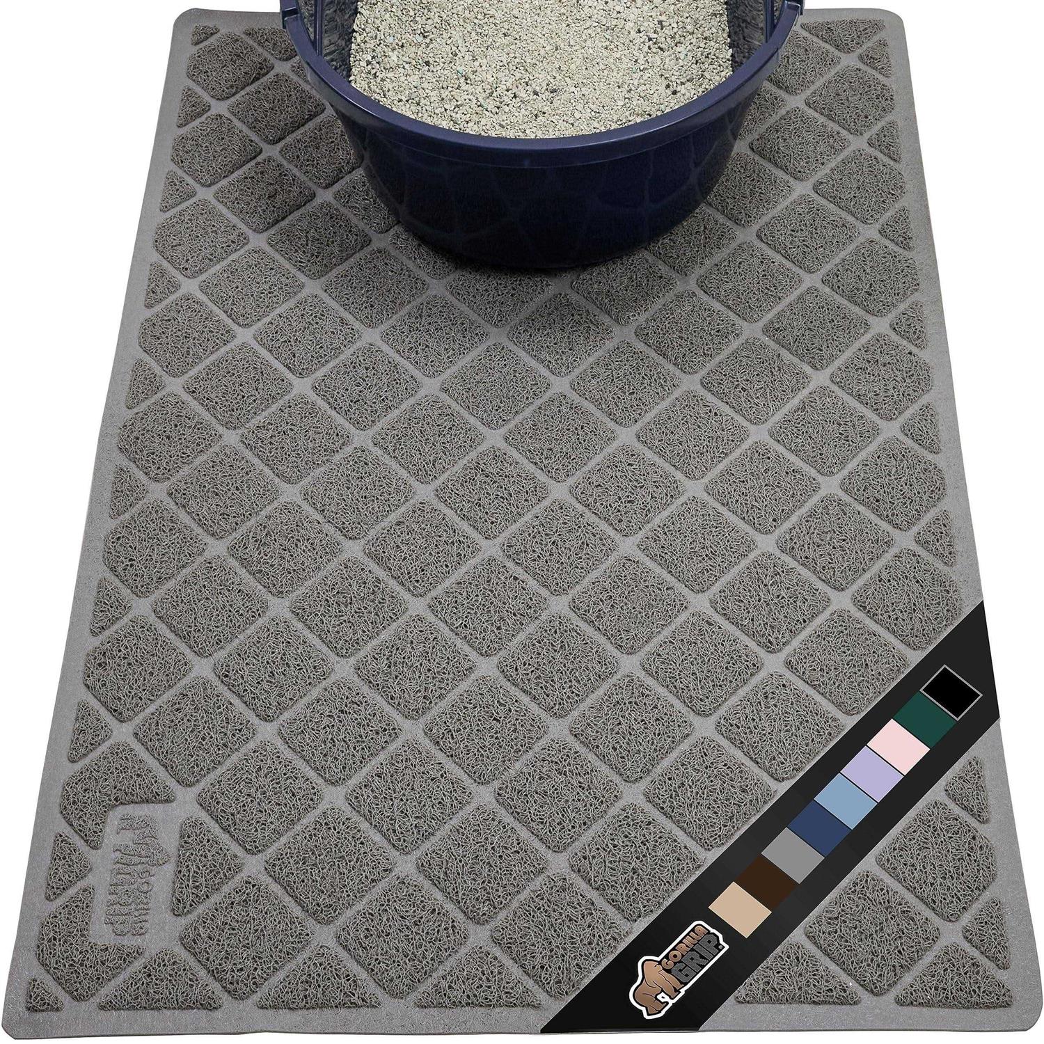 Gorilla Grip The Original 100% Waterproof Cat Litter Box Trapping Mat - Healthber