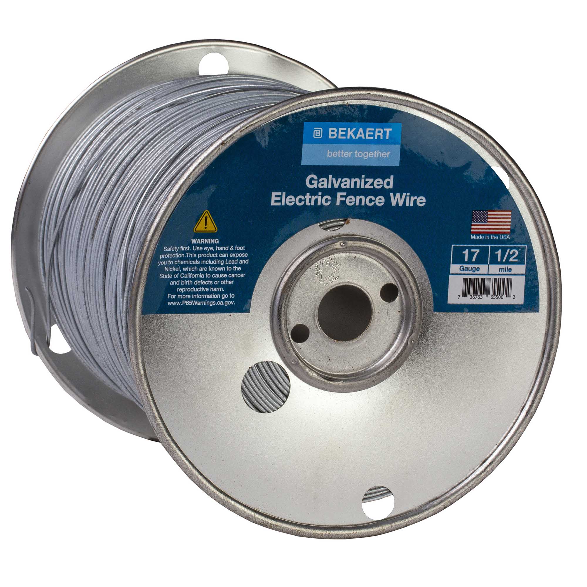 Bekaert 17 gauge Galvanized Electric Fence Wire, 2640 Feet - Healthber