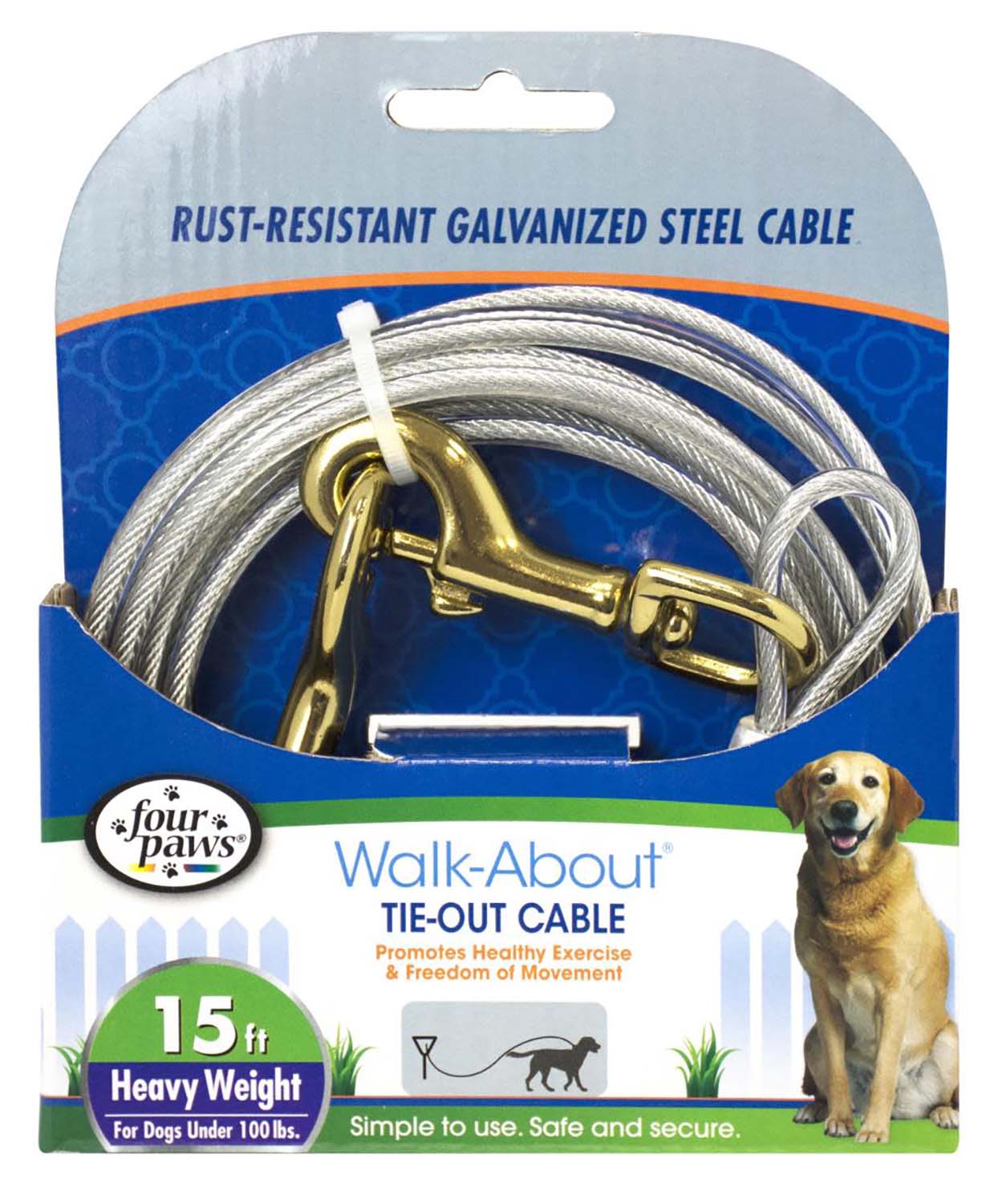 Heavy Weight Dog Tie Out Cable, Silver - Healthber