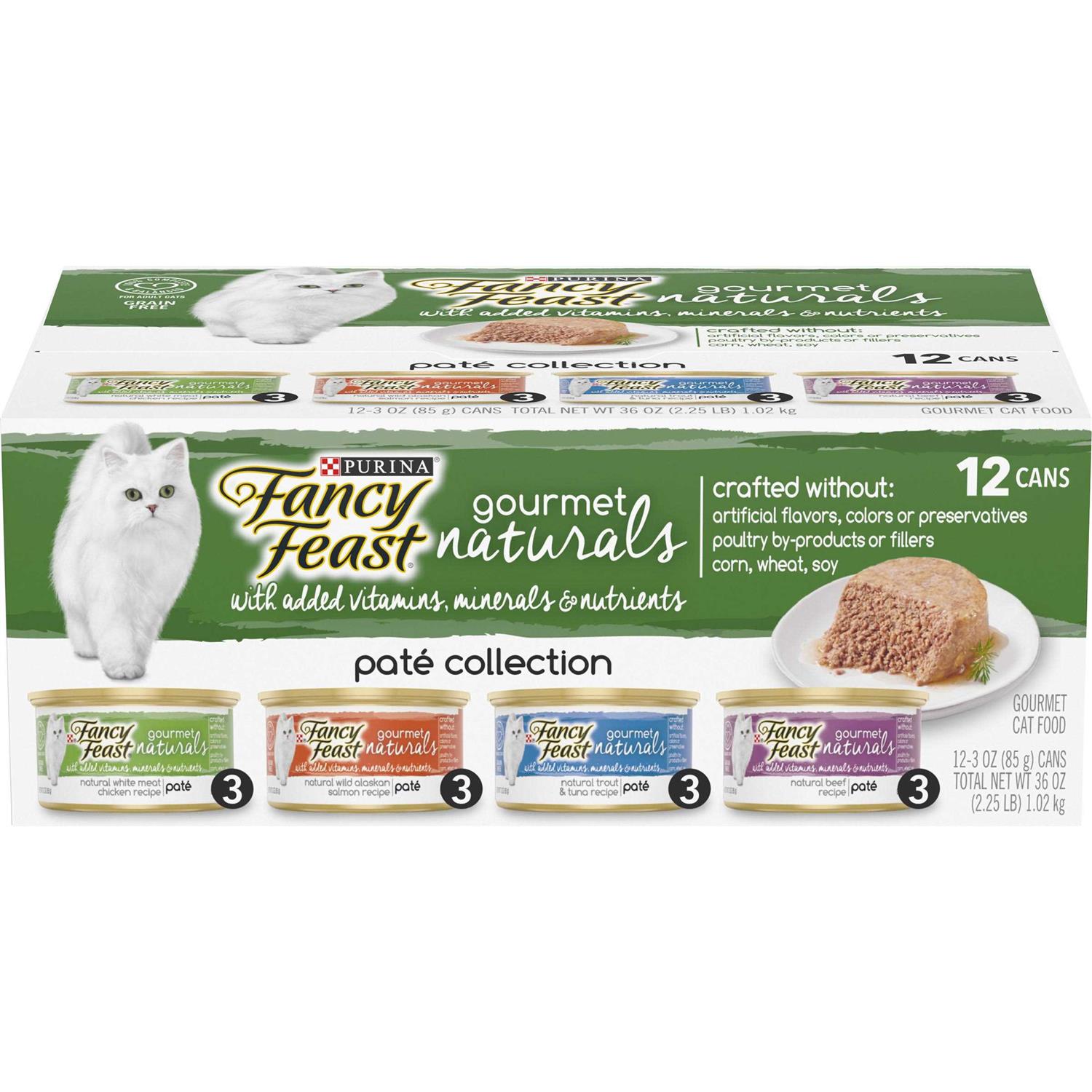 Purina Fancy Feast Gourmet Naturals Pate Wet Cat Food Variety Pack - Healthber