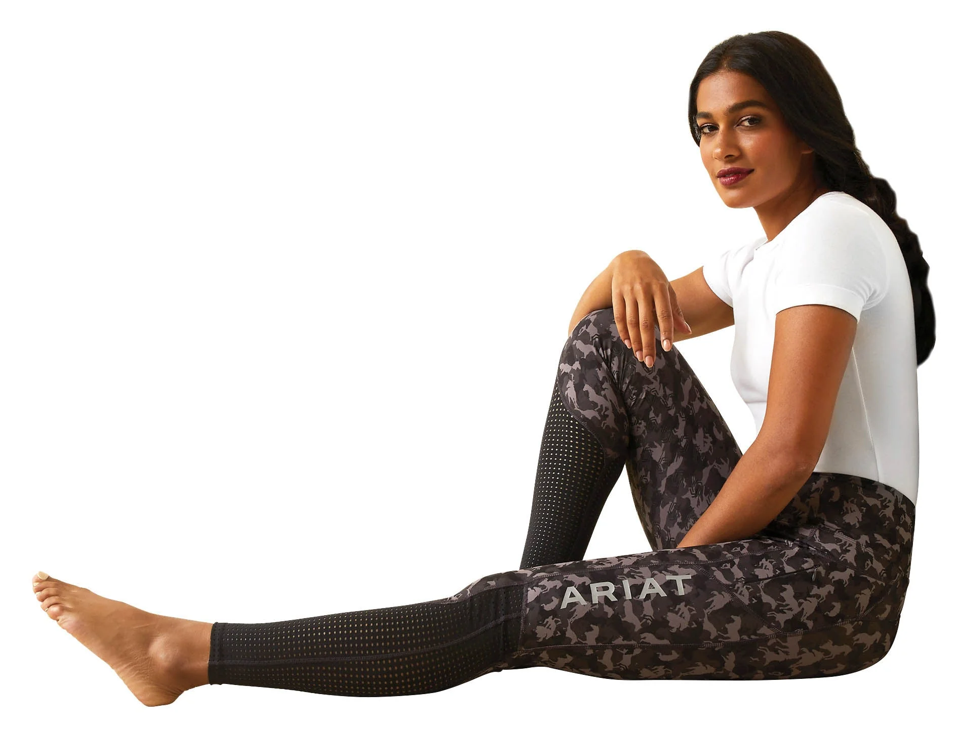 Ariat Eos Full Seat Riding Tight, Camo Horse Print - Healthber