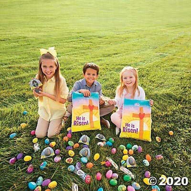 Glow-in-the-Dark He Has Risen Tomb Plastic Easter Eggs with Cross - Healthber
