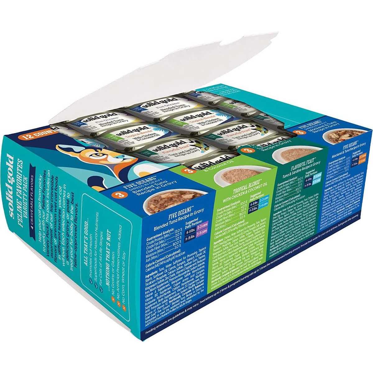 Solid Gold Feline Favorites Adult Wet Cat Food Variety Pack - Healthber
