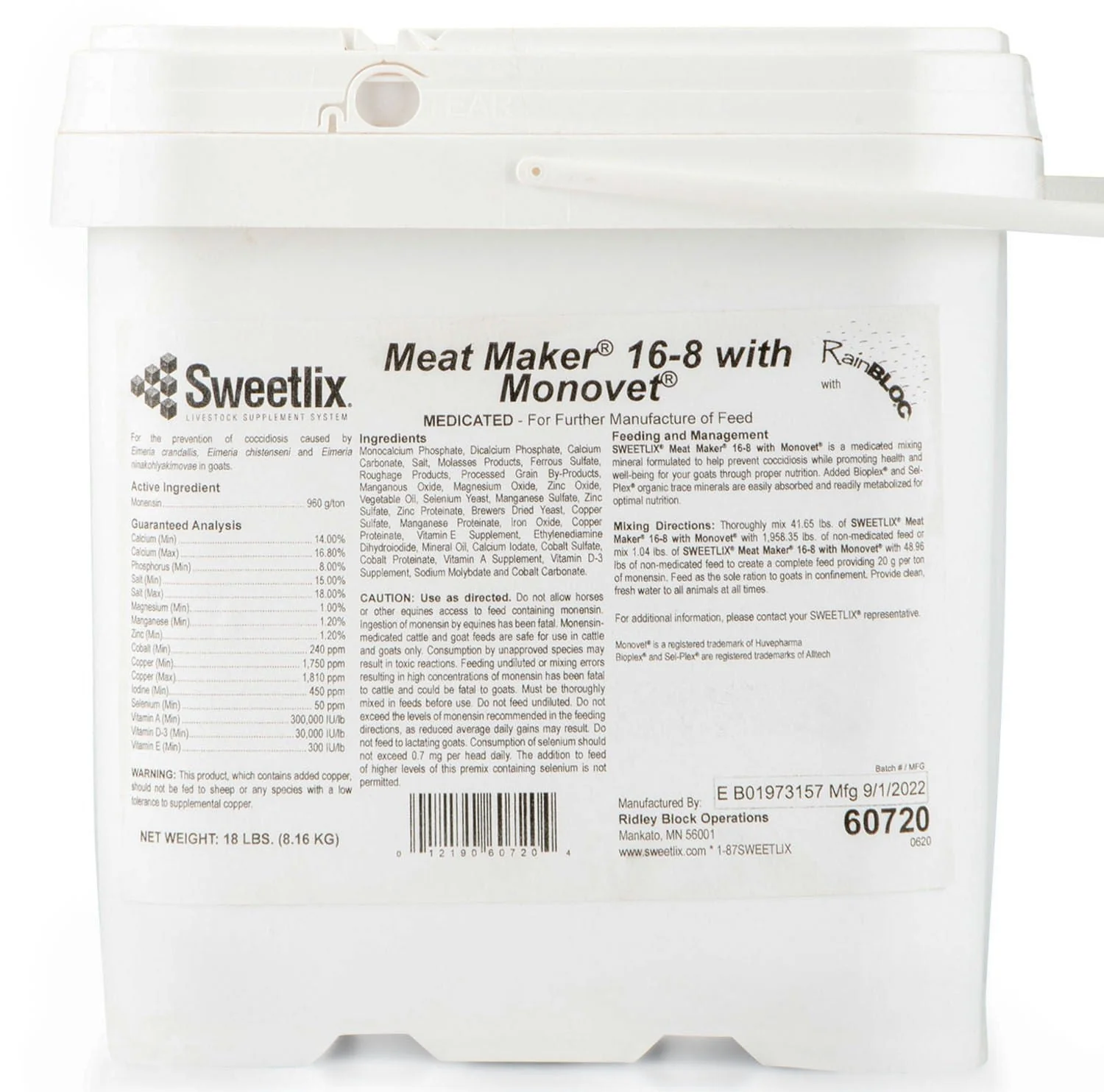 SWEETLIX Meat Maker Goat 16-8 with Monovet & RainBloc - Healthber