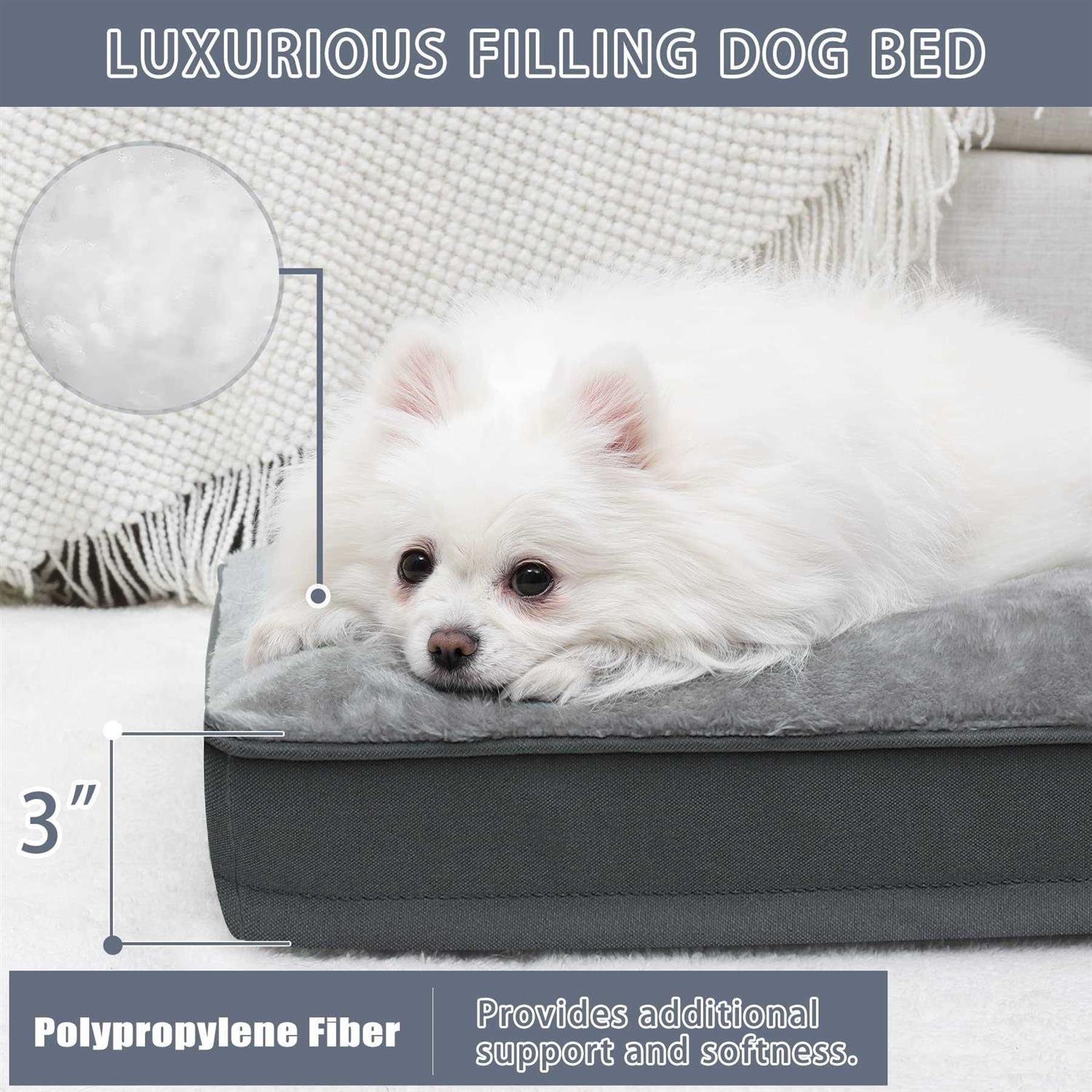 NUPIDA Dog Bed Waterproof Deluxe Plush Dog Beds with Removable Washable Cover Anti-Slip Bottom Pet Sleeping Mattress for Large - Healthber