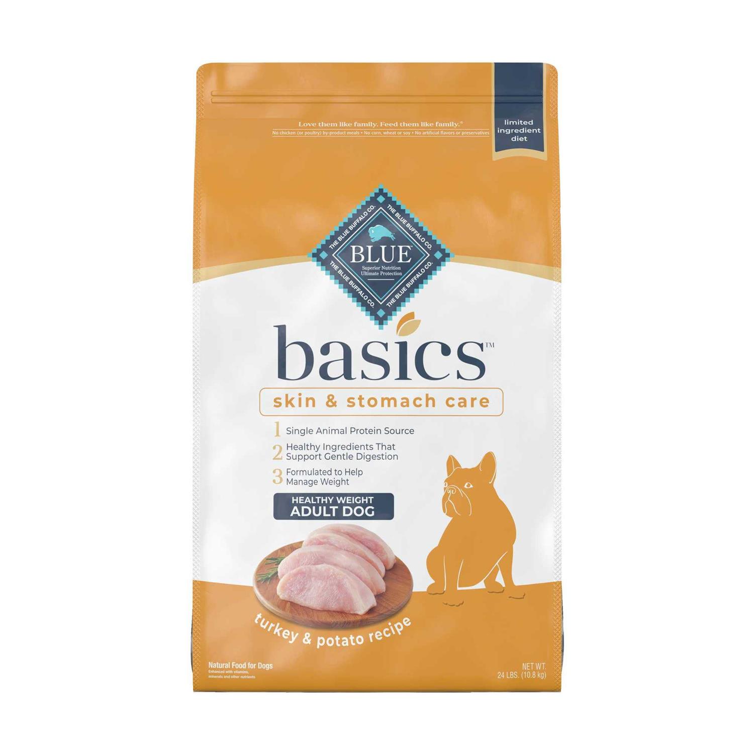 Blue Buffalo Basics Healthy Weight Turkey & Potato Dry Dog Food - Healthber