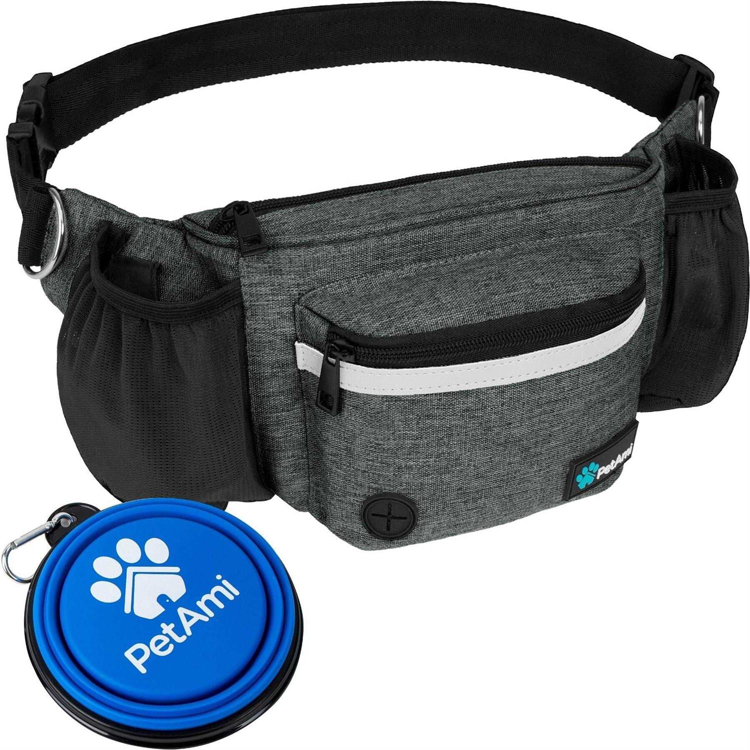 Petami Dog Fanny Pack Treat Pouch for Dog Walking Training Built in Poop Bag Dispenser - Healthber
