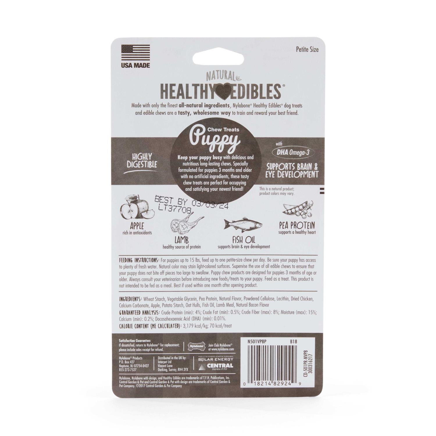 Nylabone Healthy Edibles Puppy Chew Treats - Healthber