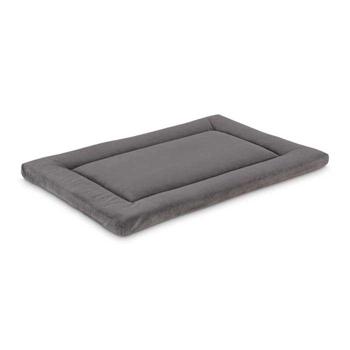 EveryYay Essentials Happy Place Dark Grey Velvet Dog Crate Mat and Pet Bed - Healthber