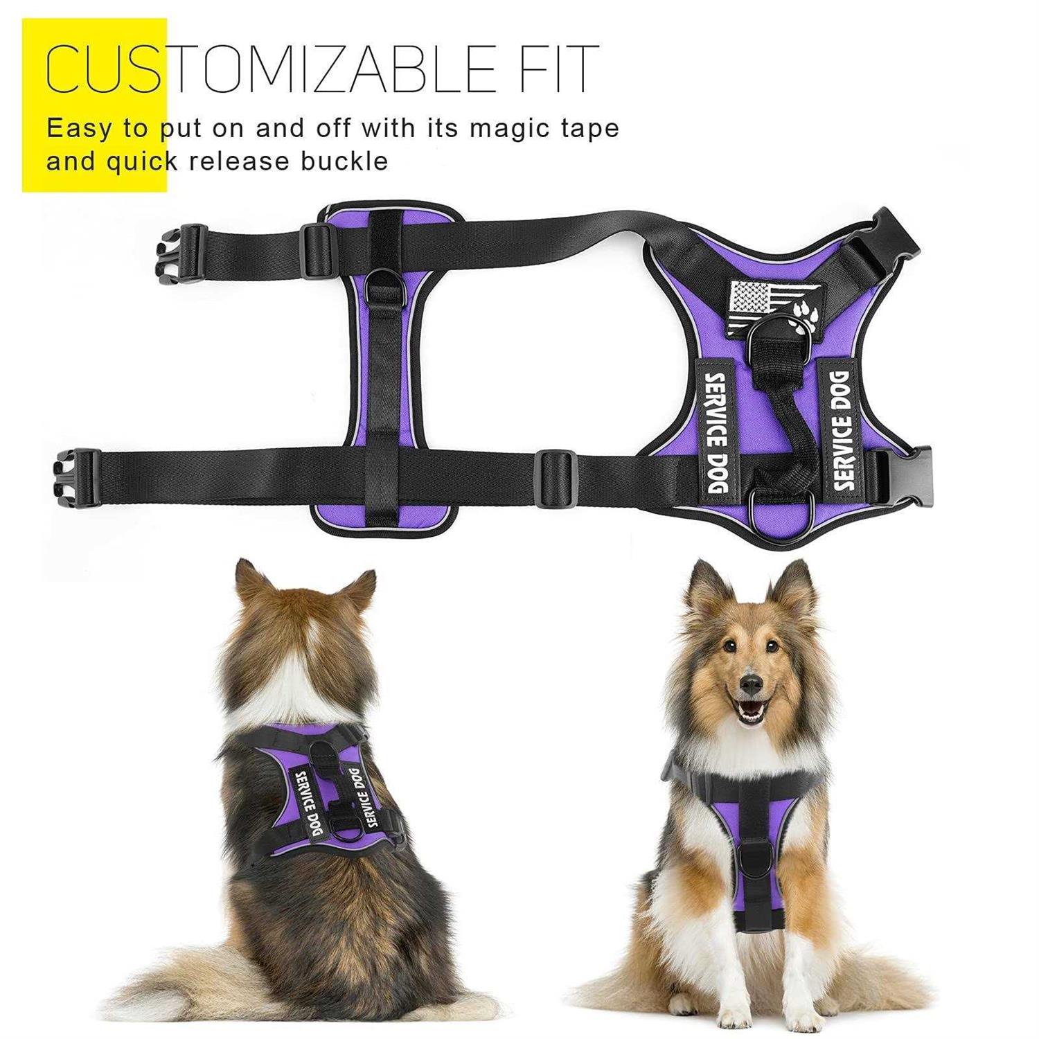 Demigreat Service Dog Harness Reflective Dog Vest Harness with 5 PCS Patches - Healthber