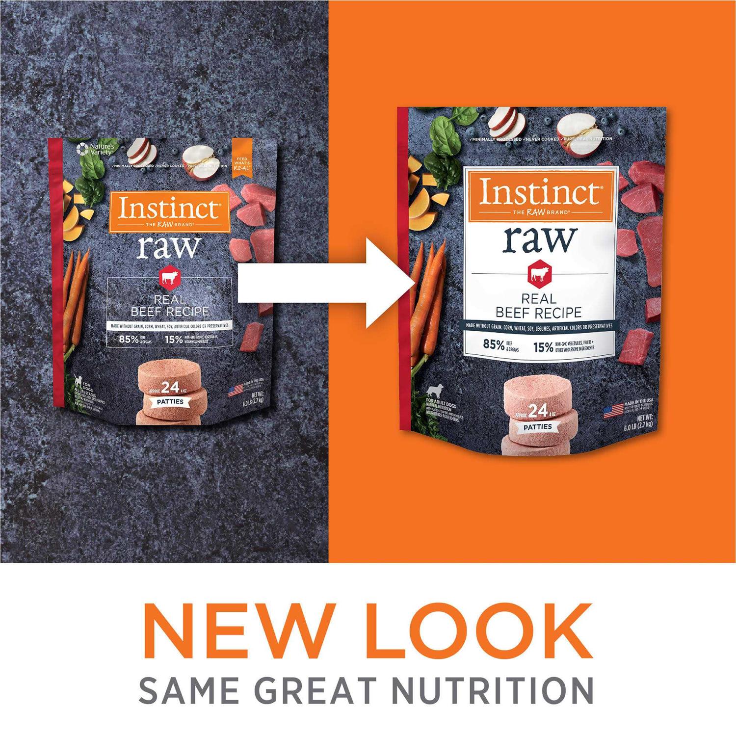 Instinct Frozen Raw Patties Grain Free Real Beef Recipe Dog Food - Healthber