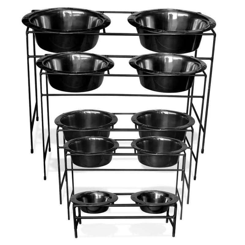Platinum Pets Double Diner Feeder with Stainless Steel Dog Bowls - Healthber