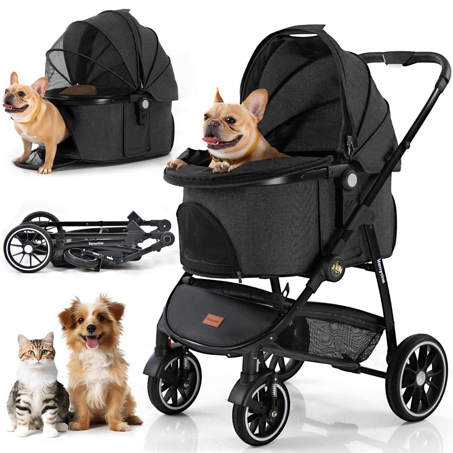 Kenyone Pet Stroller 3 in 1 Dog Stroller for Medium Small Size Dogs - Healthber