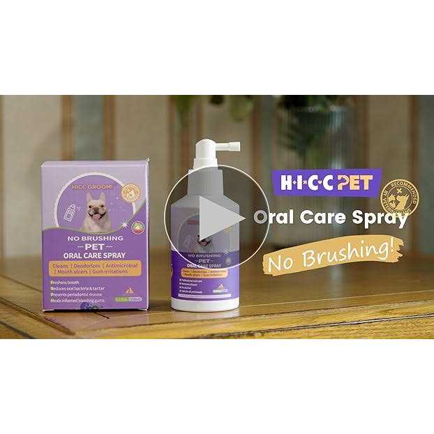HICC GROOM! Oral Care Spray for Dogs and Cats, Anti Inflammatory Breath Care Spray, Dog Gingivitis Treatment, Fight Bad Breath Caused by Plaque and - Healthber