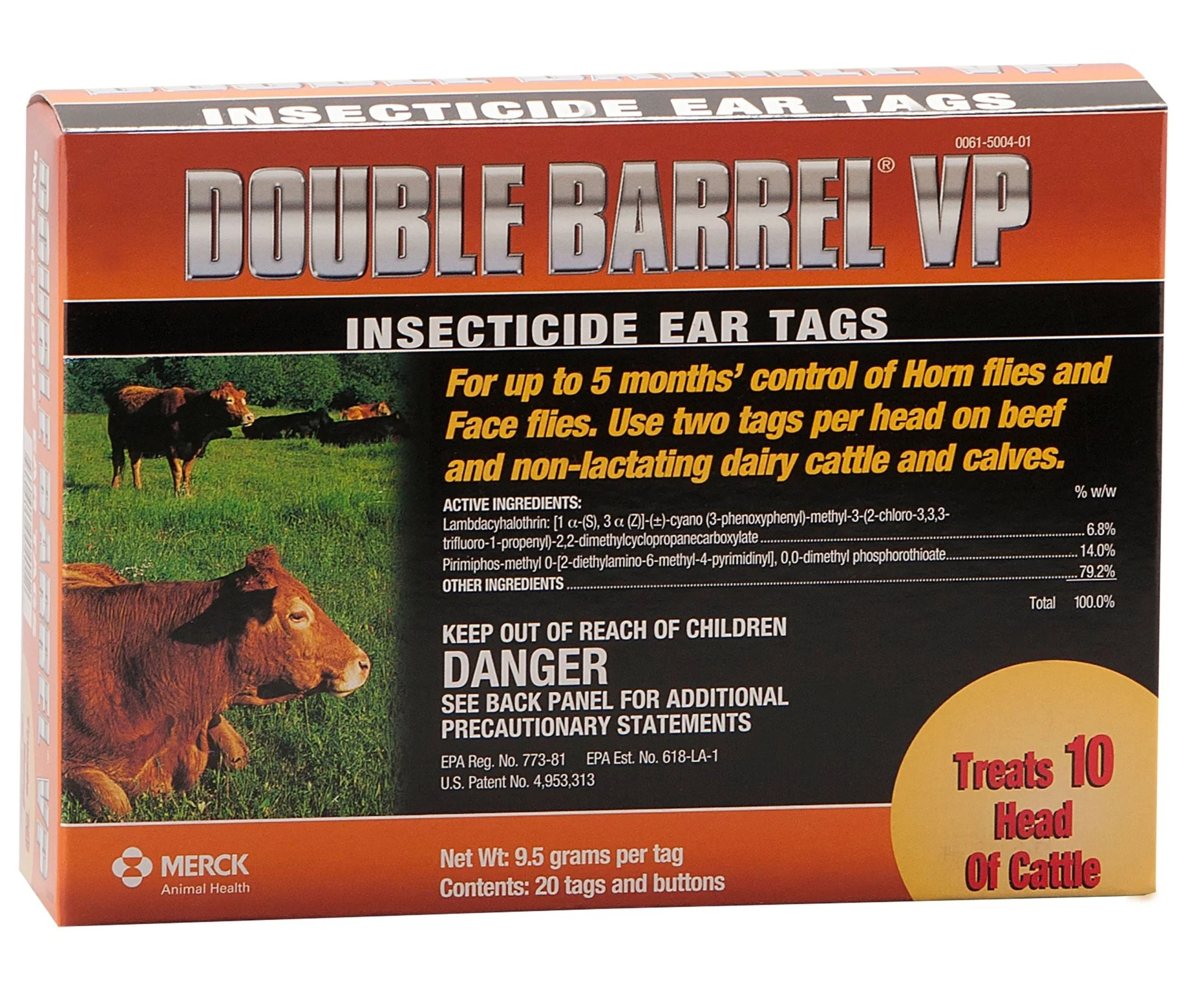 Double Barrel VP Cattle Insecticide Ear Tags, pkg of 20 - Healthber