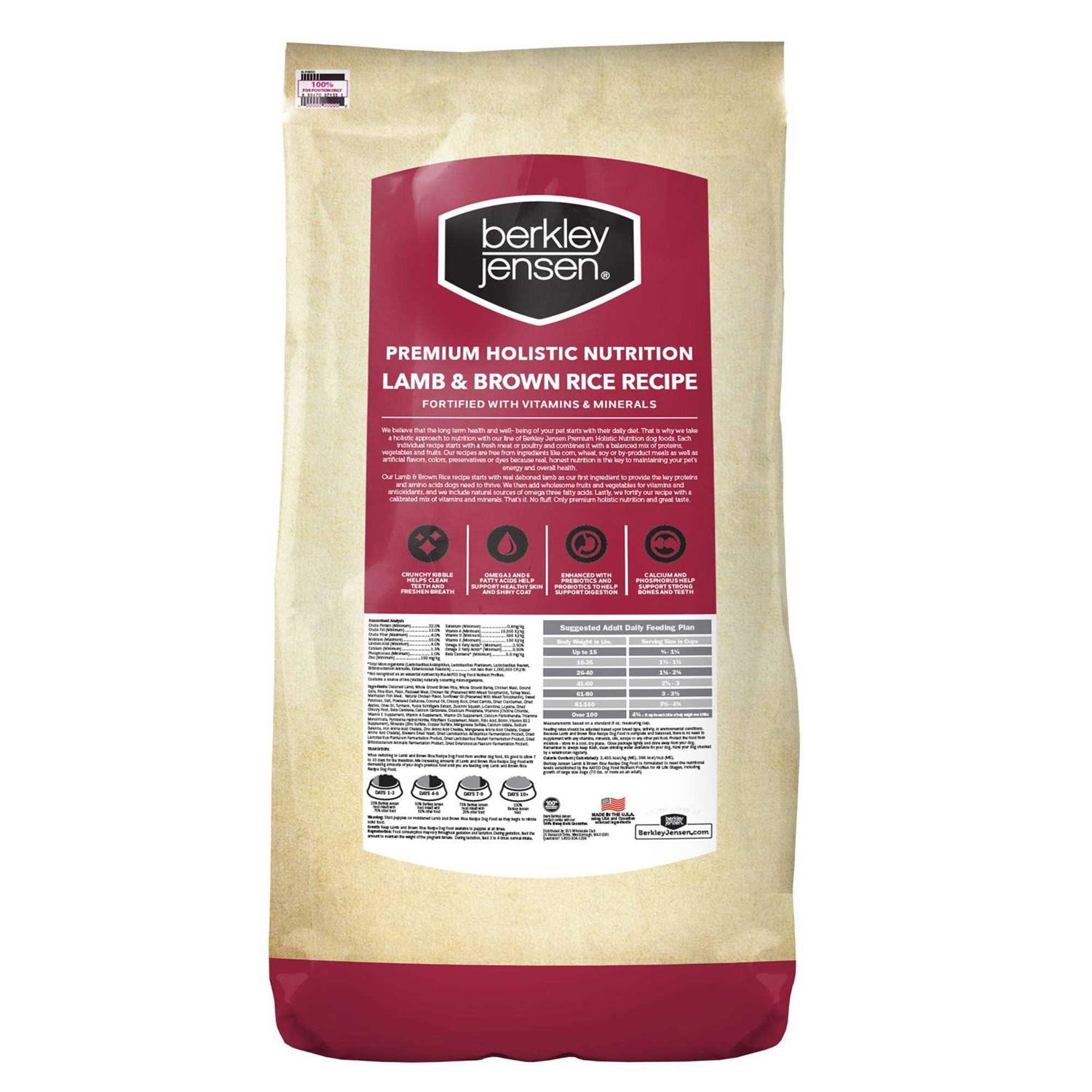 Berkley Jensen Premium Holistic Nutrition Lamb & Brown Rice Dry Dog Food - Healthber