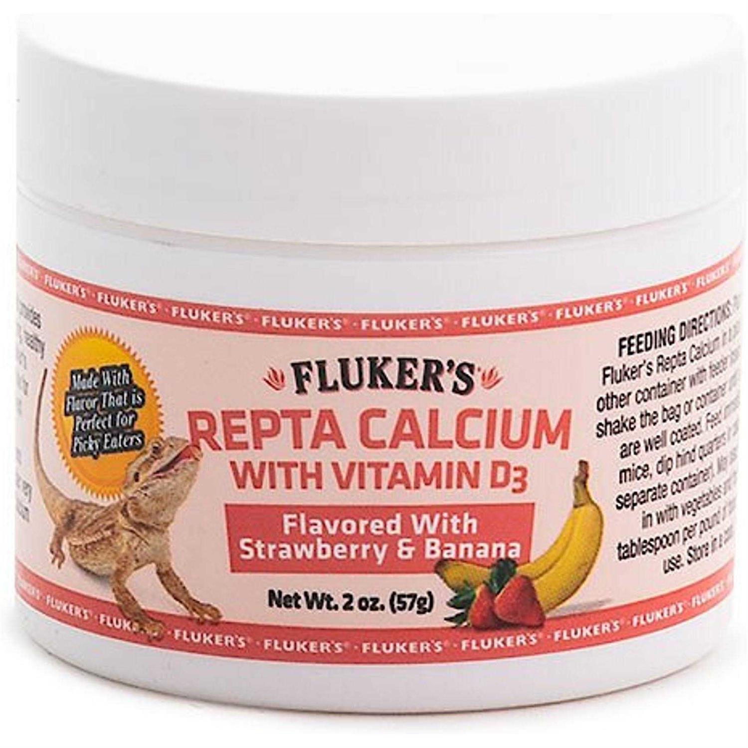 Flukers Repta Calcium with Vitamin D3 Strawberry Banana Flavored - Healthber