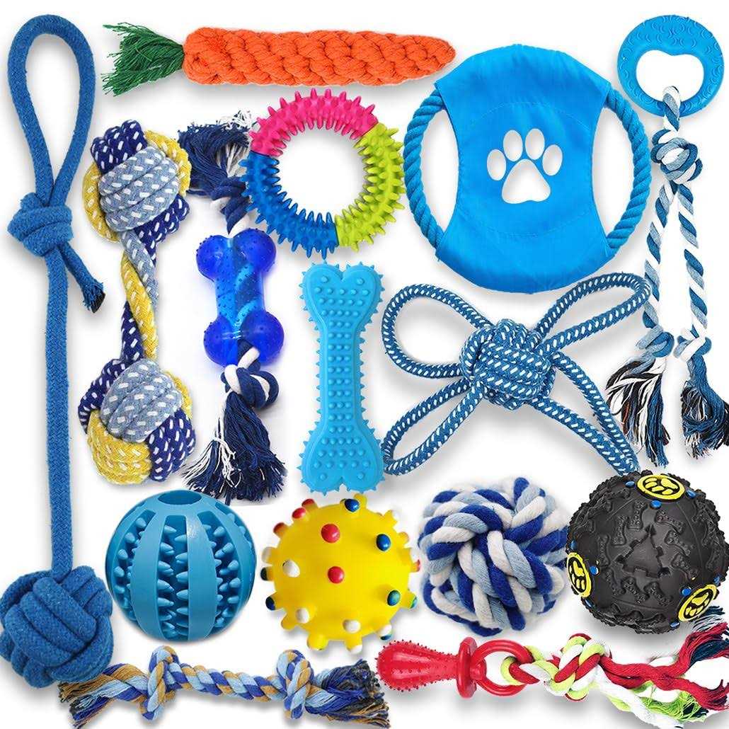 Beiker Puppy Teething Chew Toys 15 Pack Durable Small Dog Toys for Puppies - Healthber
